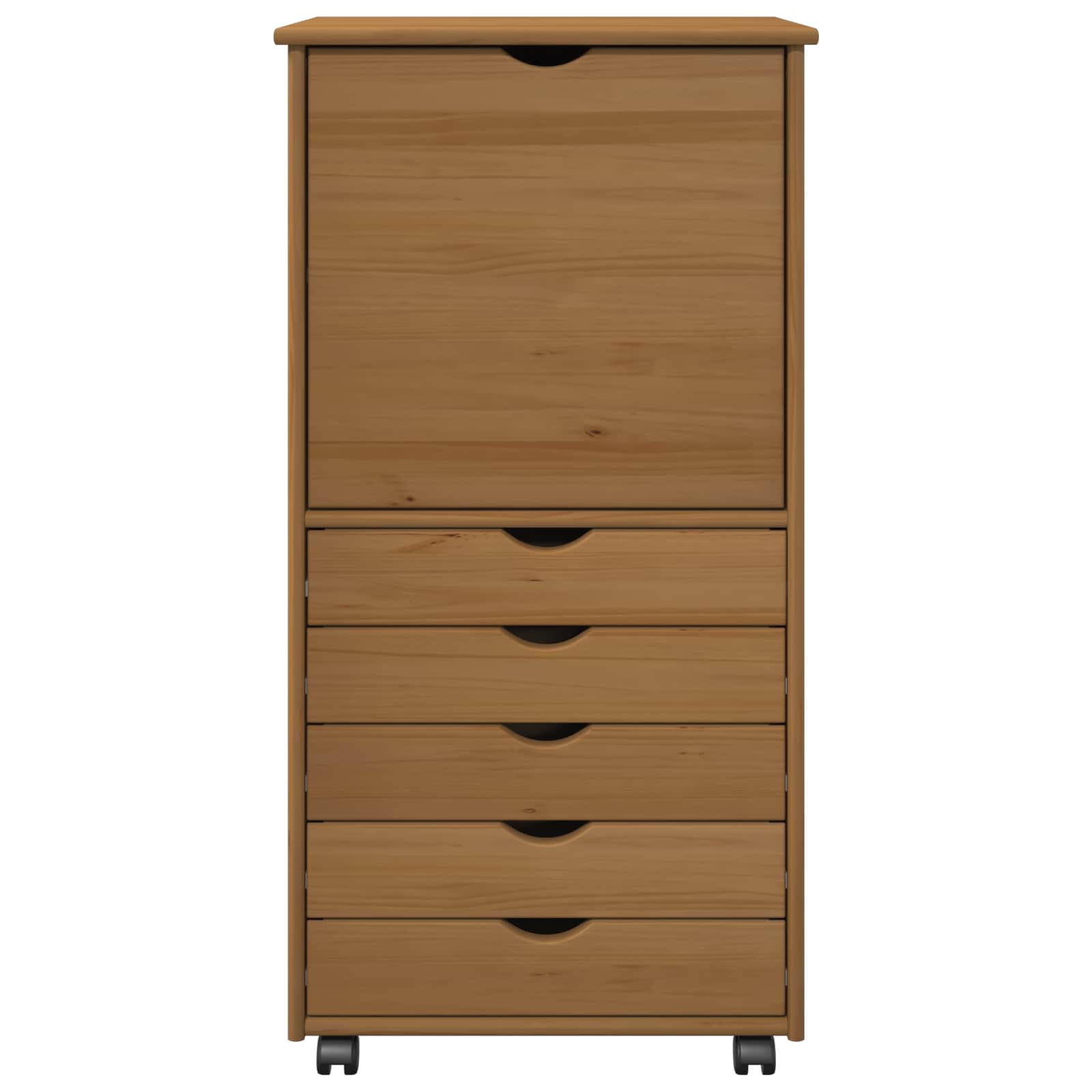 Rollschrank Honigbraun 53 x 39 x 103 cm Massivholz Kiefer