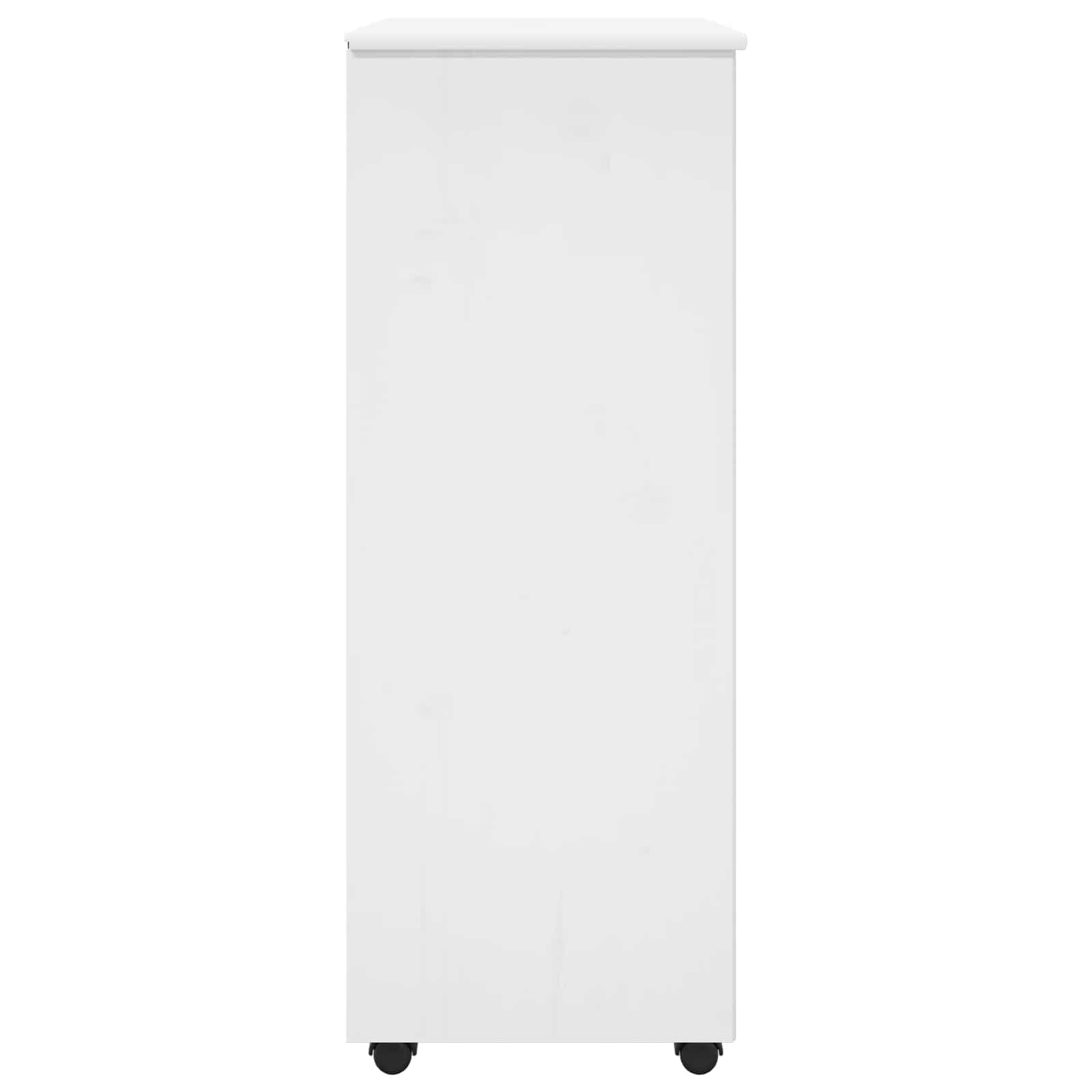 Rollschrank Mit Rad Weiß 53 x 39 x 103 cm Massivholz Kiefer