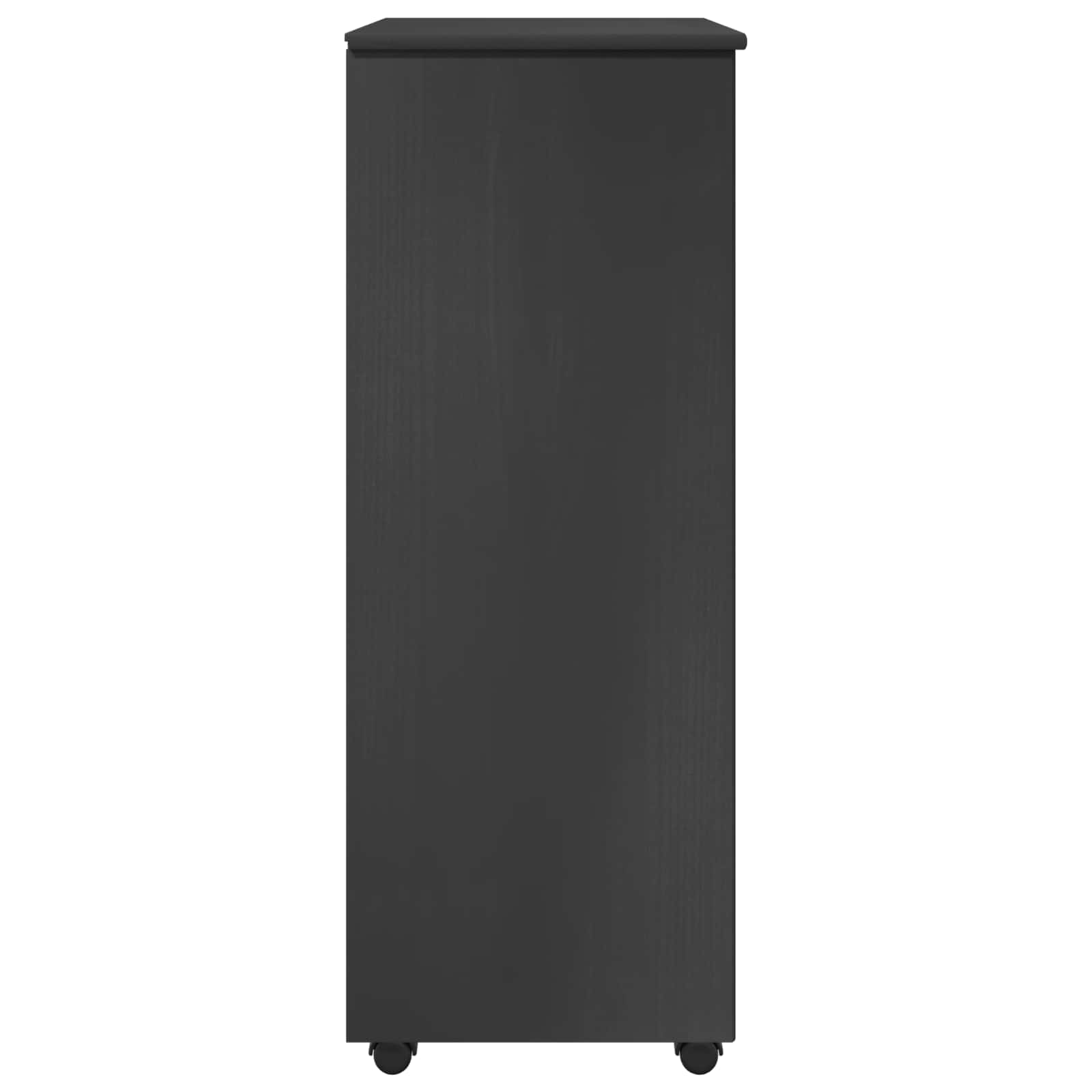 Rollschrank Mit Rad Grau 53 x 39 x 103 cm Massivholz Kiefer