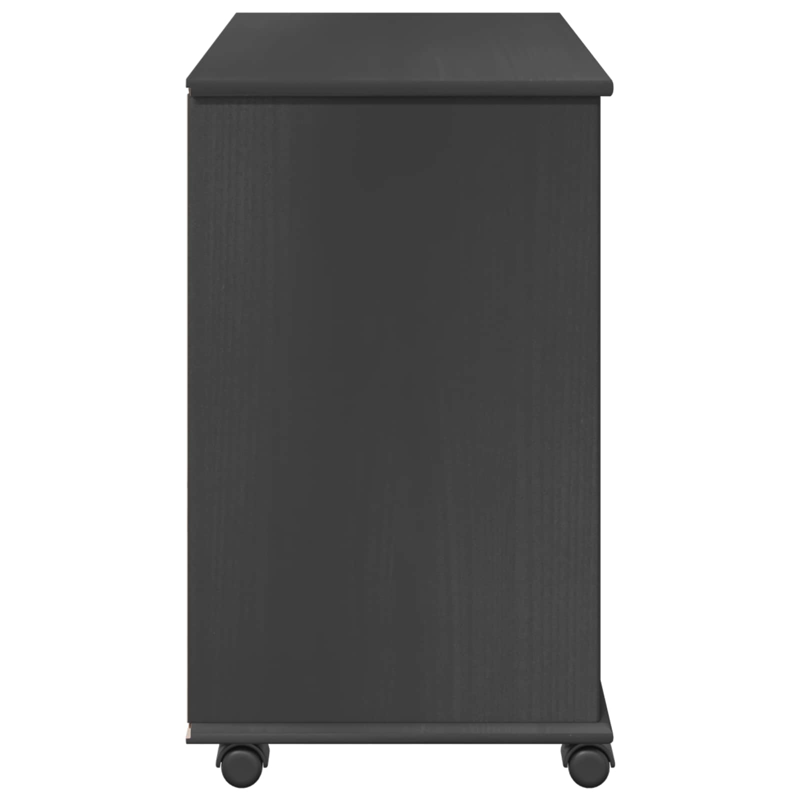 Rollschrank Mit Rad Grau 63,5 x 39 x 65,5 cm Massivholz Kiefer