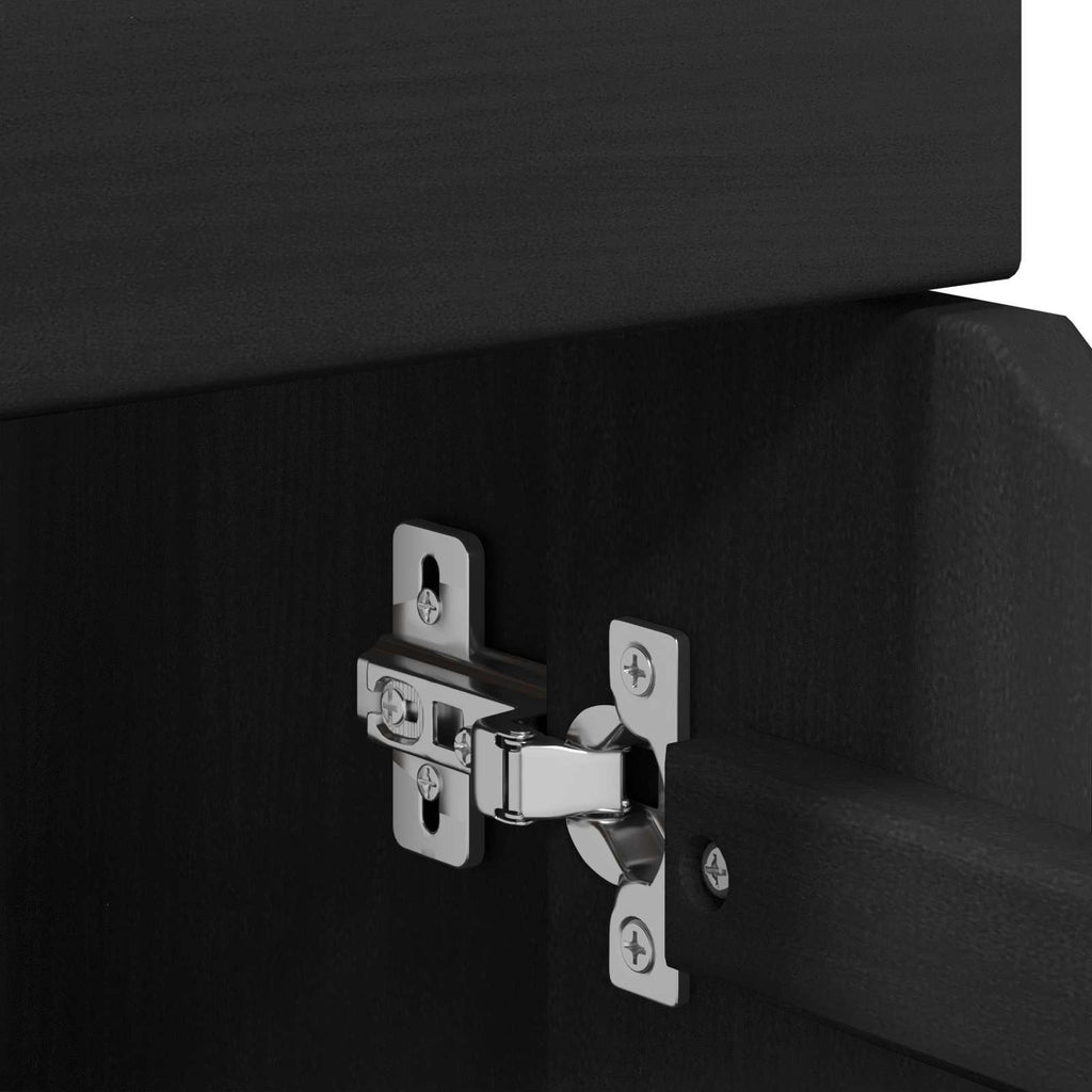 Rollschrank Schwarz 63,5 x 39 x 65,5 cm Massivholz Kiefer