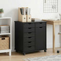 Rollschrank Schwarz 63,5 x 39 x 65,5 cm Massivholz Kiefer