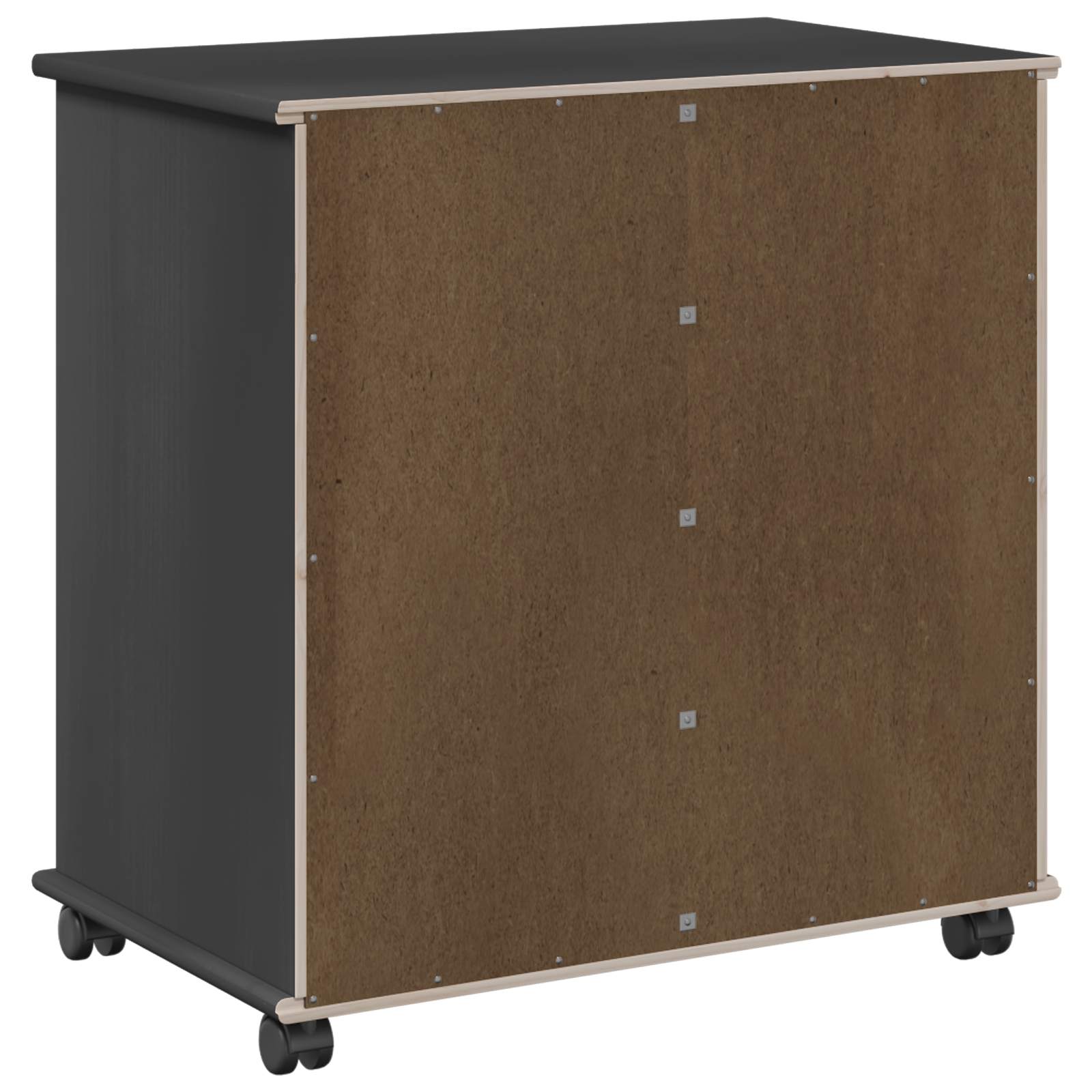 Rollschrank Schwarz 63,5 x 39 x 65,5 cm Massivholz Kiefer