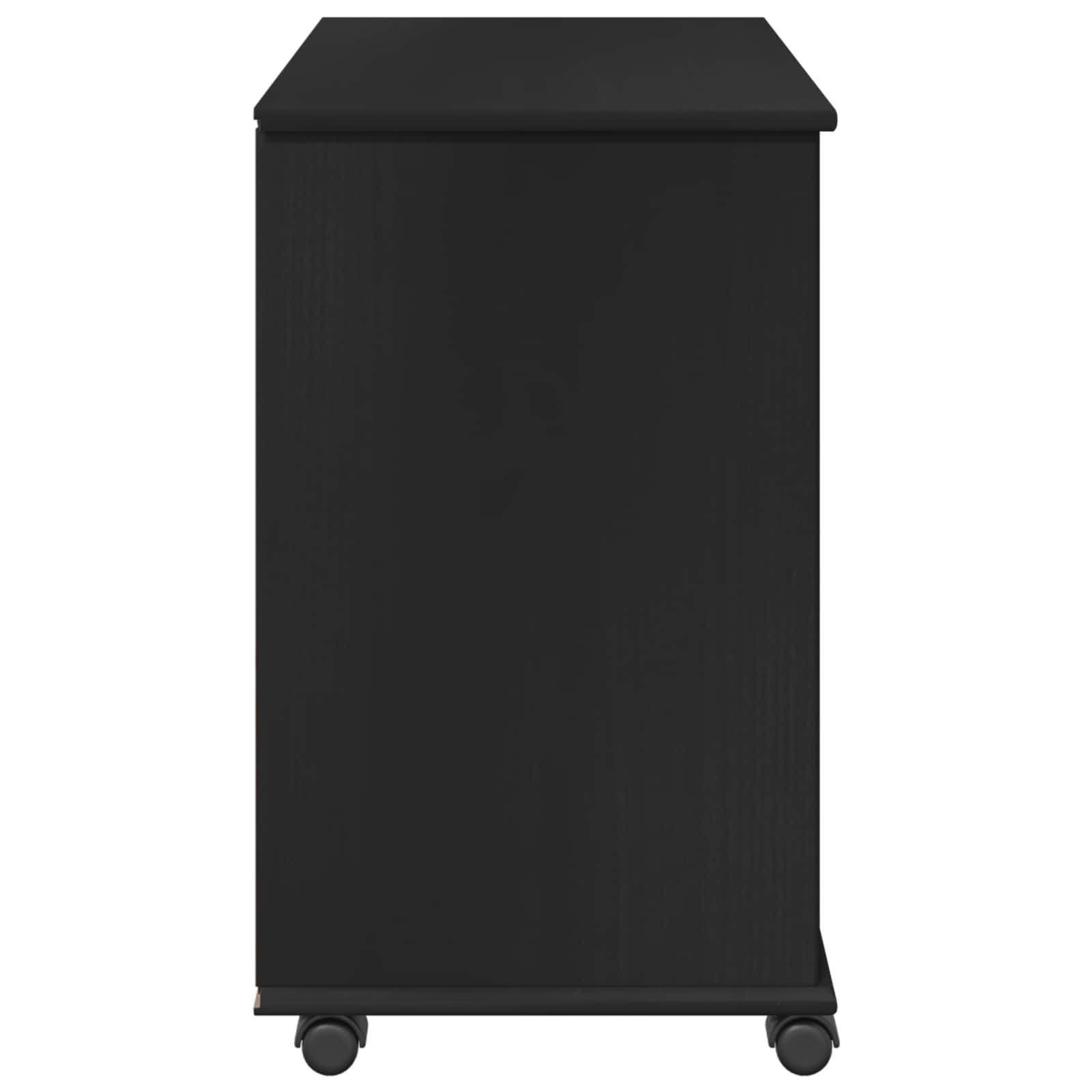 Rollschrank Schwarz 63,5 x 39 x 65,5 cm Massivholz Kiefer