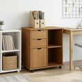 Rollschrank Honigbraun 63,5 x 39 x 65,5 cm Massivholz Kiefer