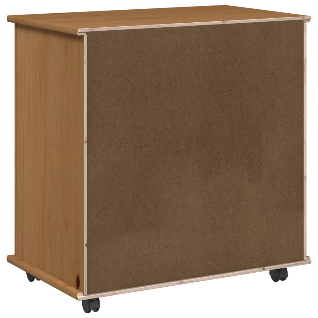 Rollschrank Honigbraun 63,5 x 39 x 65,5 cm Massivholz Kiefer