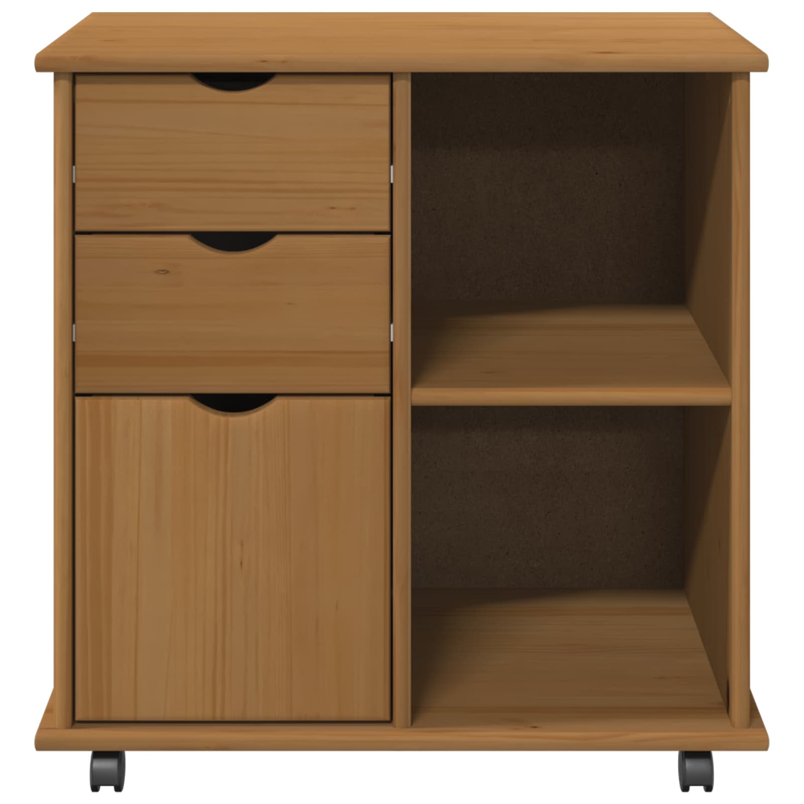 Rollschrank Honigbraun 63,5 x 39 x 65,5 cm Massivholz Kiefer