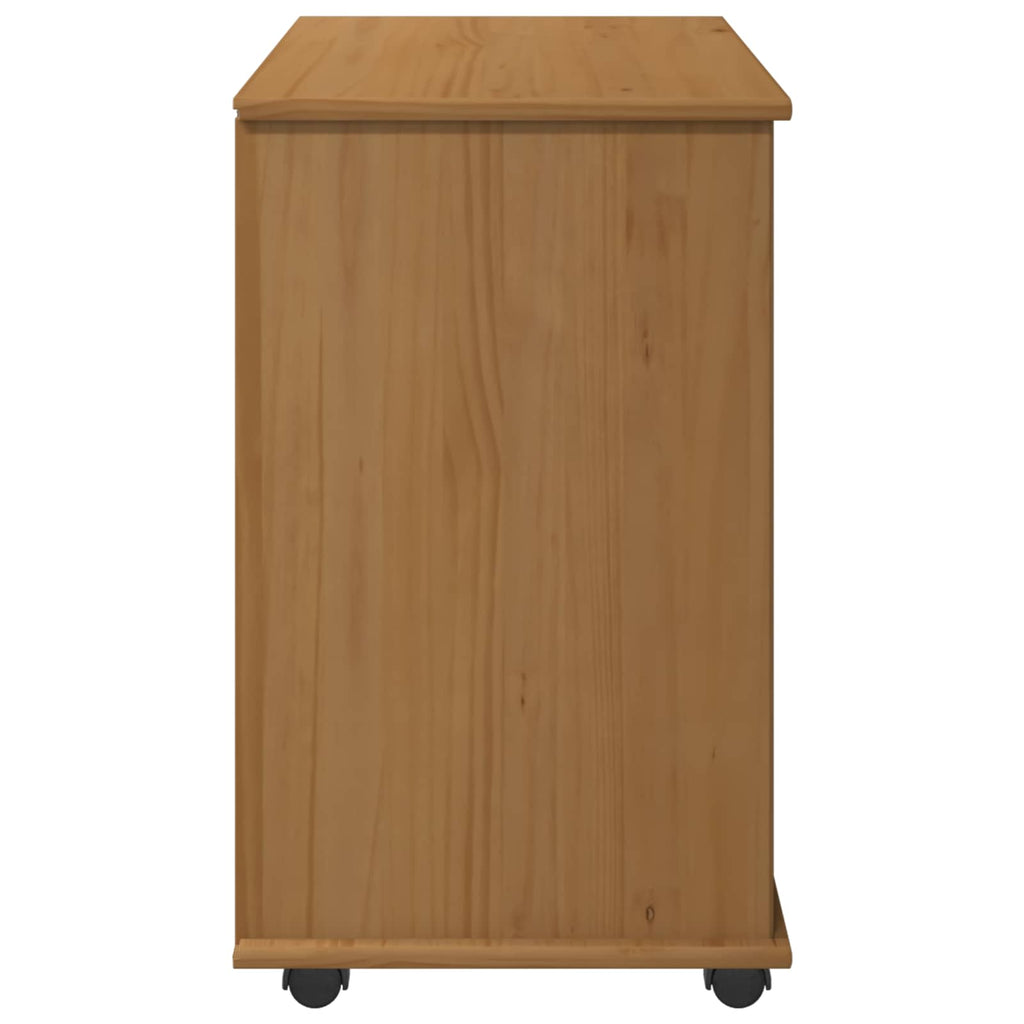 Rollschrank Honigbraun 63,5 x 39 x 65,5 cm Massivholz Kiefer