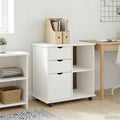 Rollschrank Mit Rad Weiß 63,5 x 39 x 65,5 cm Massivholz Kiefer