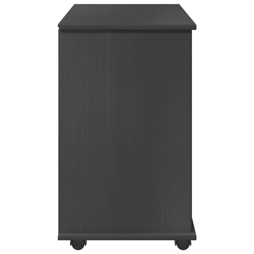 Rollschrank Mit Rad Grau 63,5 x 39 x 65,5 cm Massivholz Kiefer