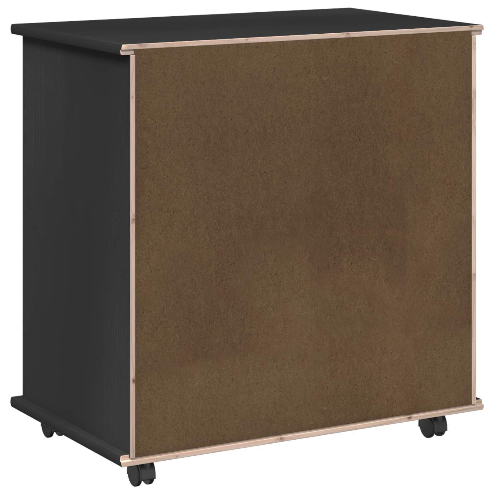 Rollschrank Schwarz 63,5 x 39 x 65,5 cm Massivholz Kiefer