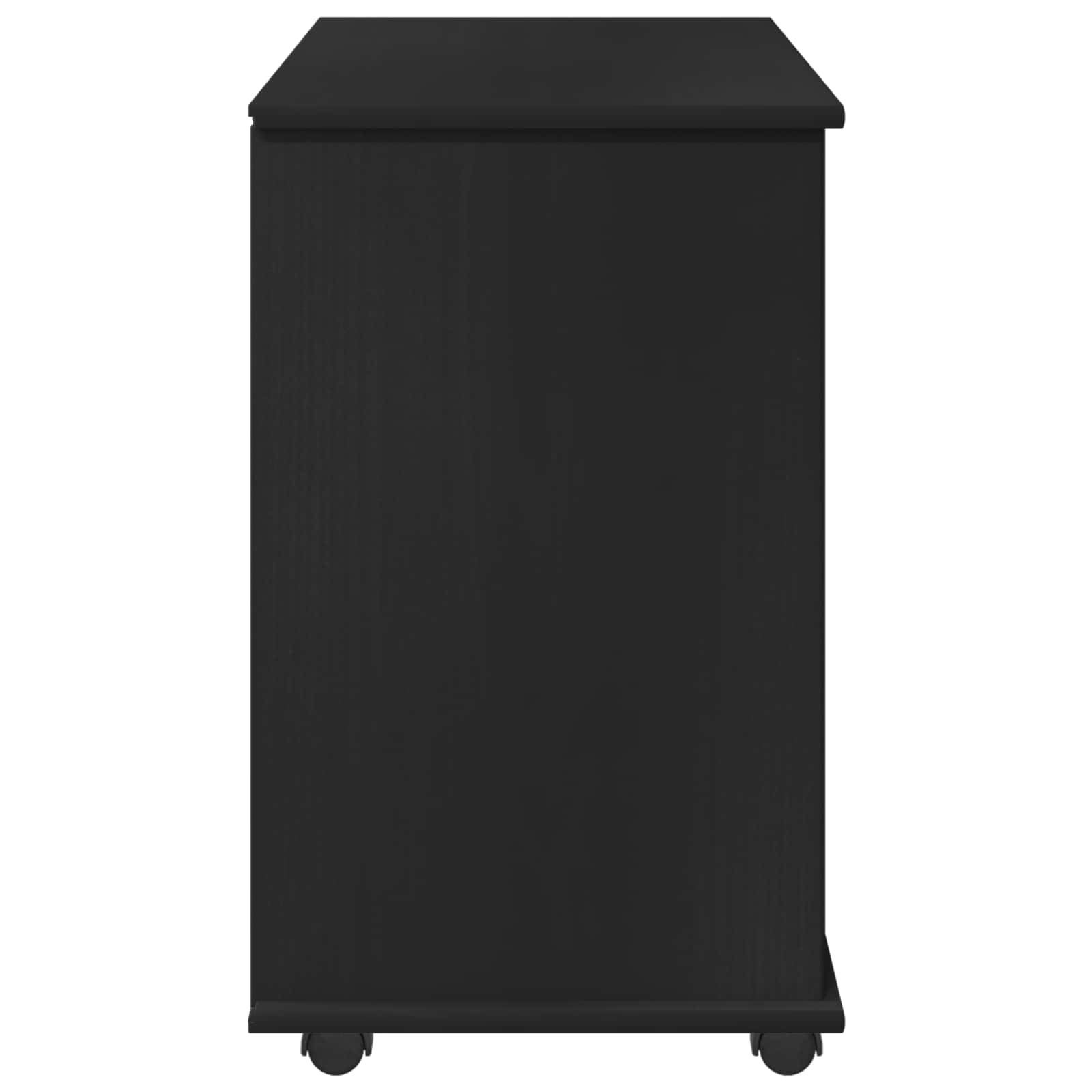 Rollschrank Schwarz 63,5 x 39 x 65,5 cm Massivholz Kiefer