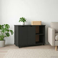 Rollschrank Schwarz 100 x 39 x 65,5 cm Massivholz Kiefer