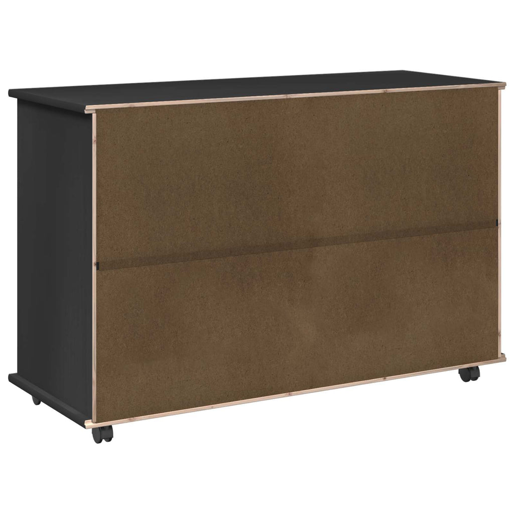 Rollschrank Schwarz 100 x 39 x 65,5 cm Massivholz Kiefer