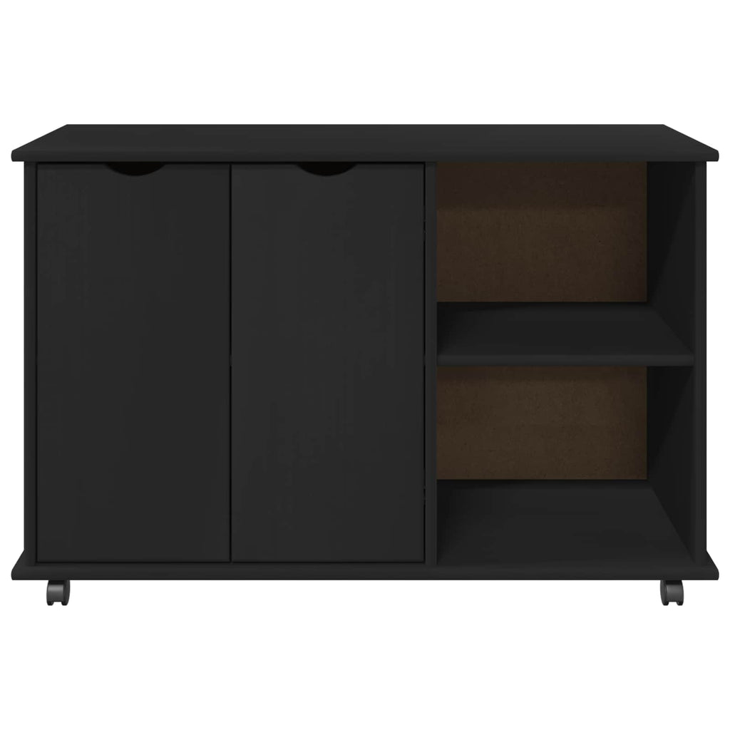 Rollschrank Schwarz 100 x 39 x 65,5 cm Massivholz Kiefer