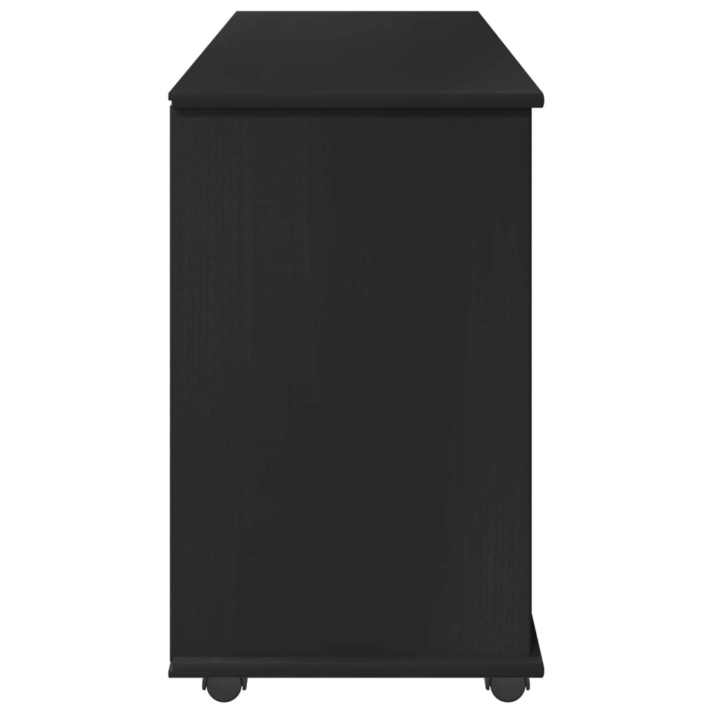 Rollschrank Schwarz 100 x 39 x 65,5 cm Massivholz Kiefer