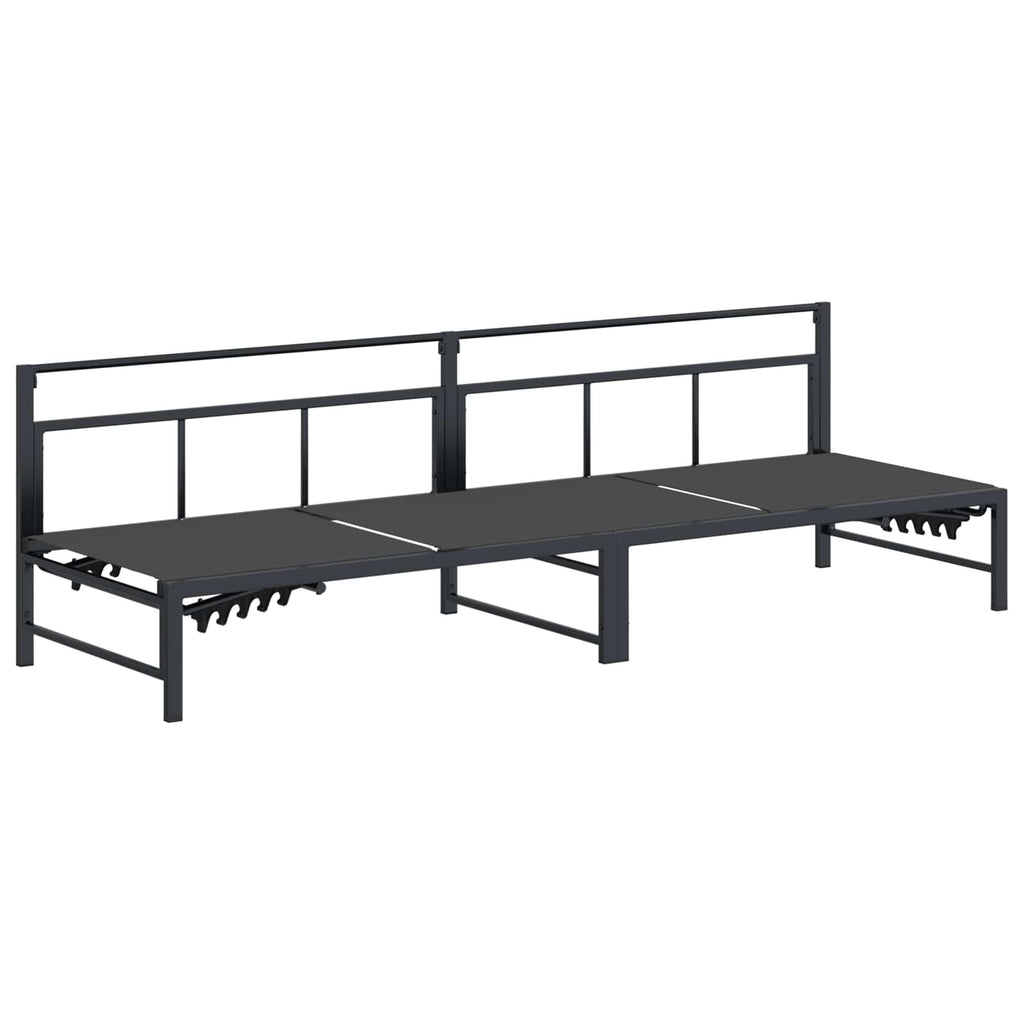 Sonnenliege Schwarz 200 x 62 x 59,5 cm Textilene