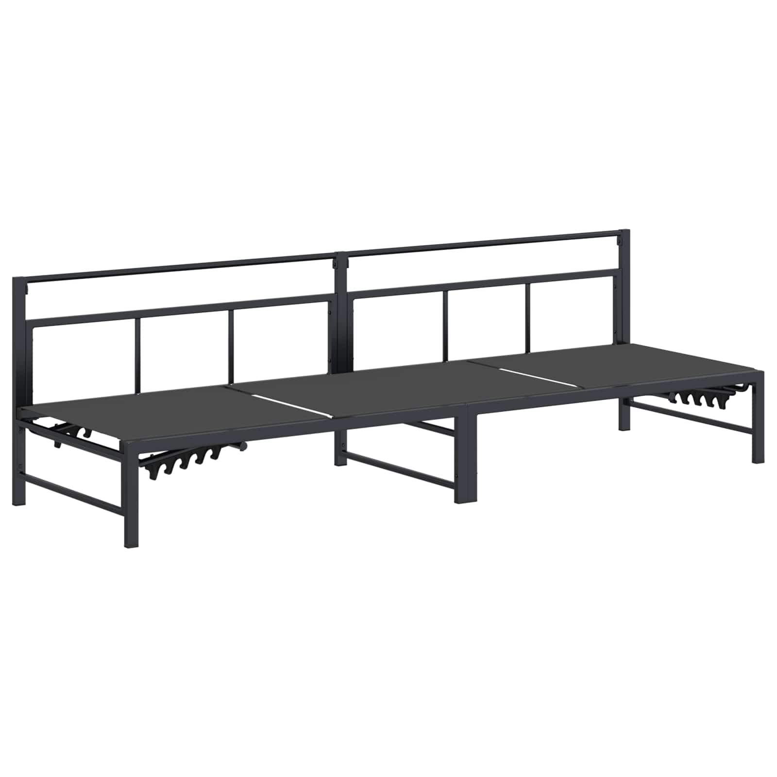 Sonnenliege Schwarz 200 x 62 x 59,5 cm Textilene