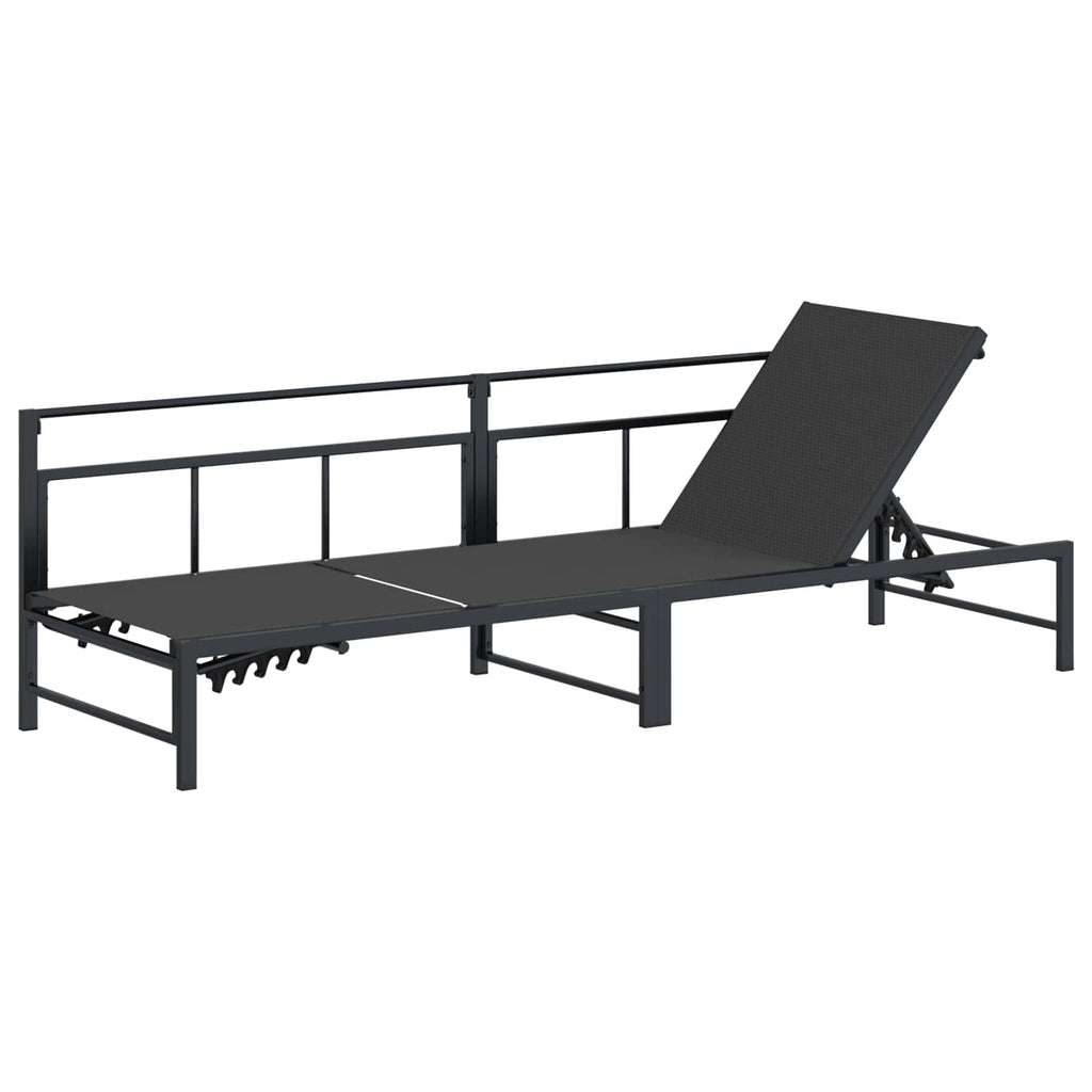 Sonnenliege Schwarz 200 x 62 x 59,5 cm Textilene