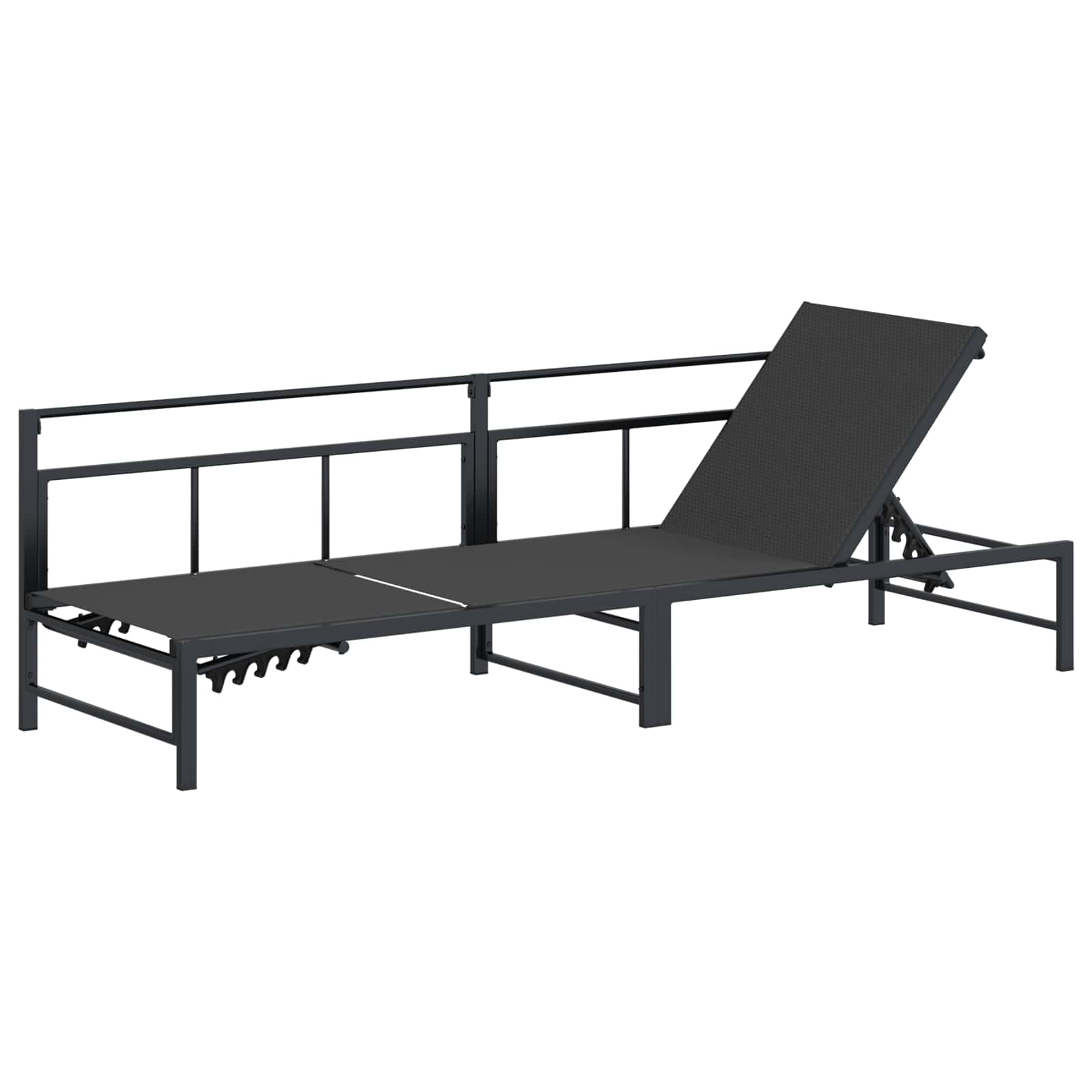 Sonnenliege Schwarz 200 x 62 x 59,5 cm Textilene