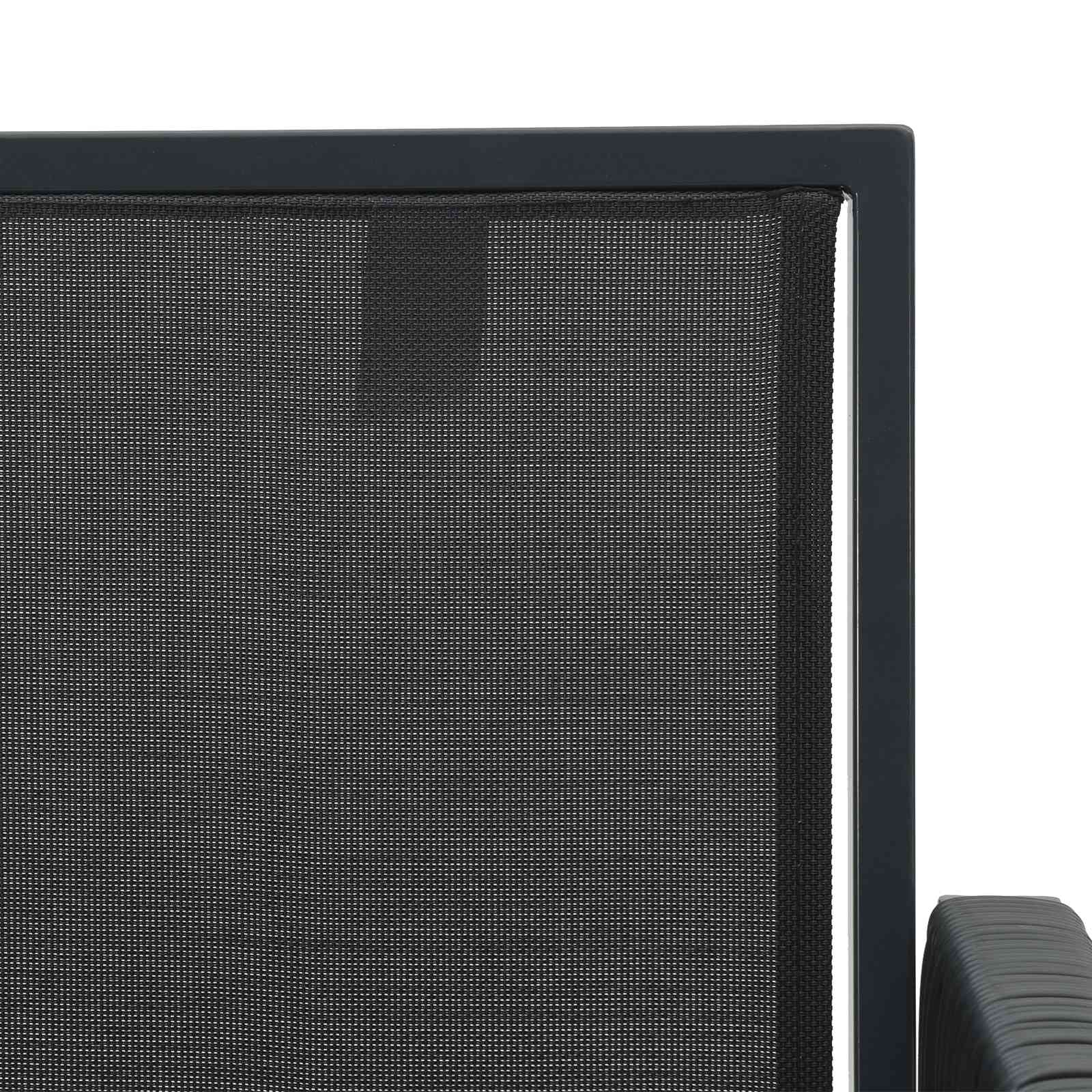 Gartenstühle 6 pcs Schwarz und Dunkelgrau Poly-Rattan