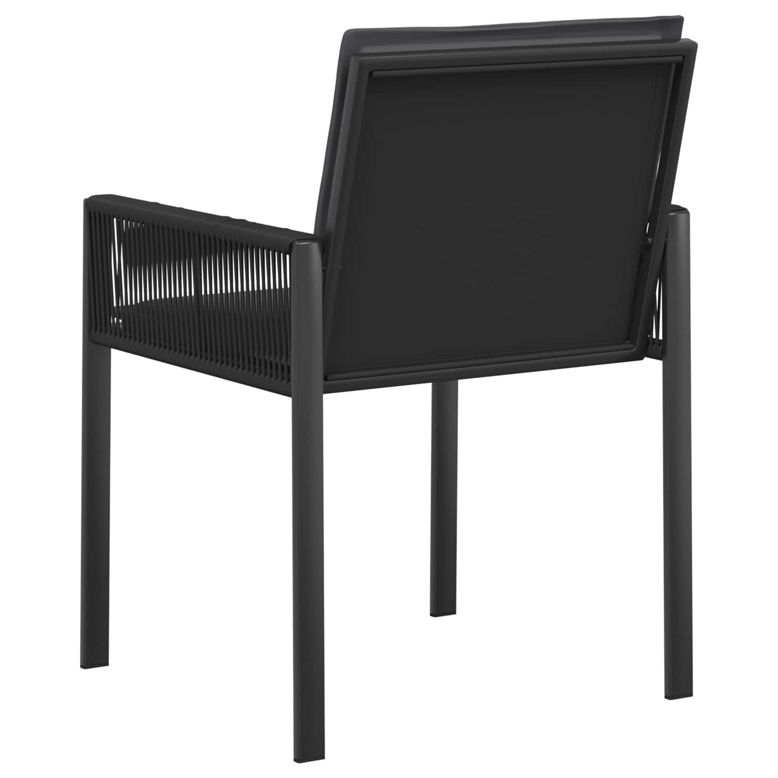 Gartenstühle 6 pcs Schwarz und Dunkelgrau Poly-Rattan
