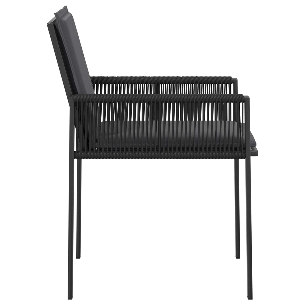 Gartenstühle 6 pcs Schwarz und Dunkelgrau Poly-Rattan