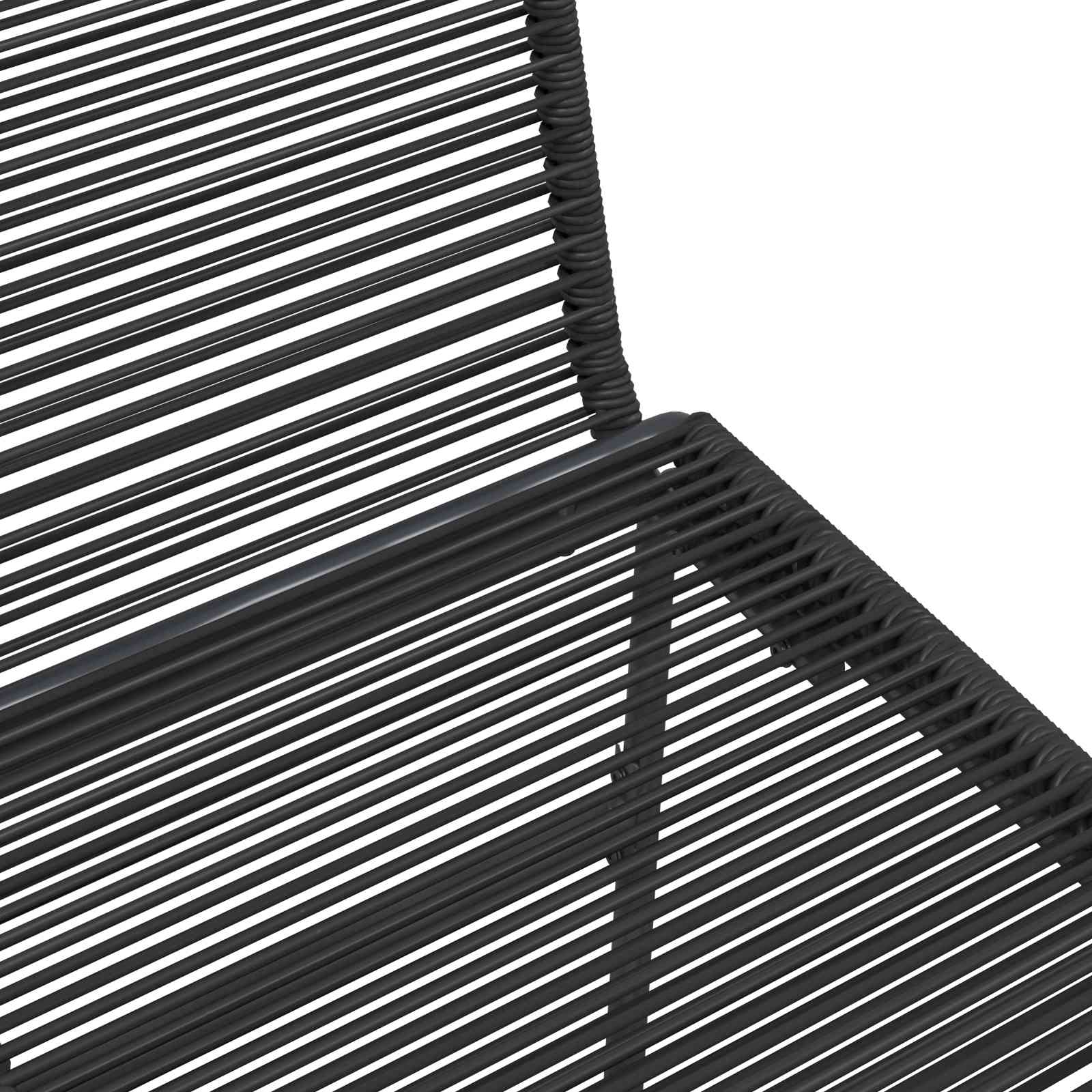 Gartenstühle 2 pcs Schwarz 48 x 55 x 89,5 cm Rattan