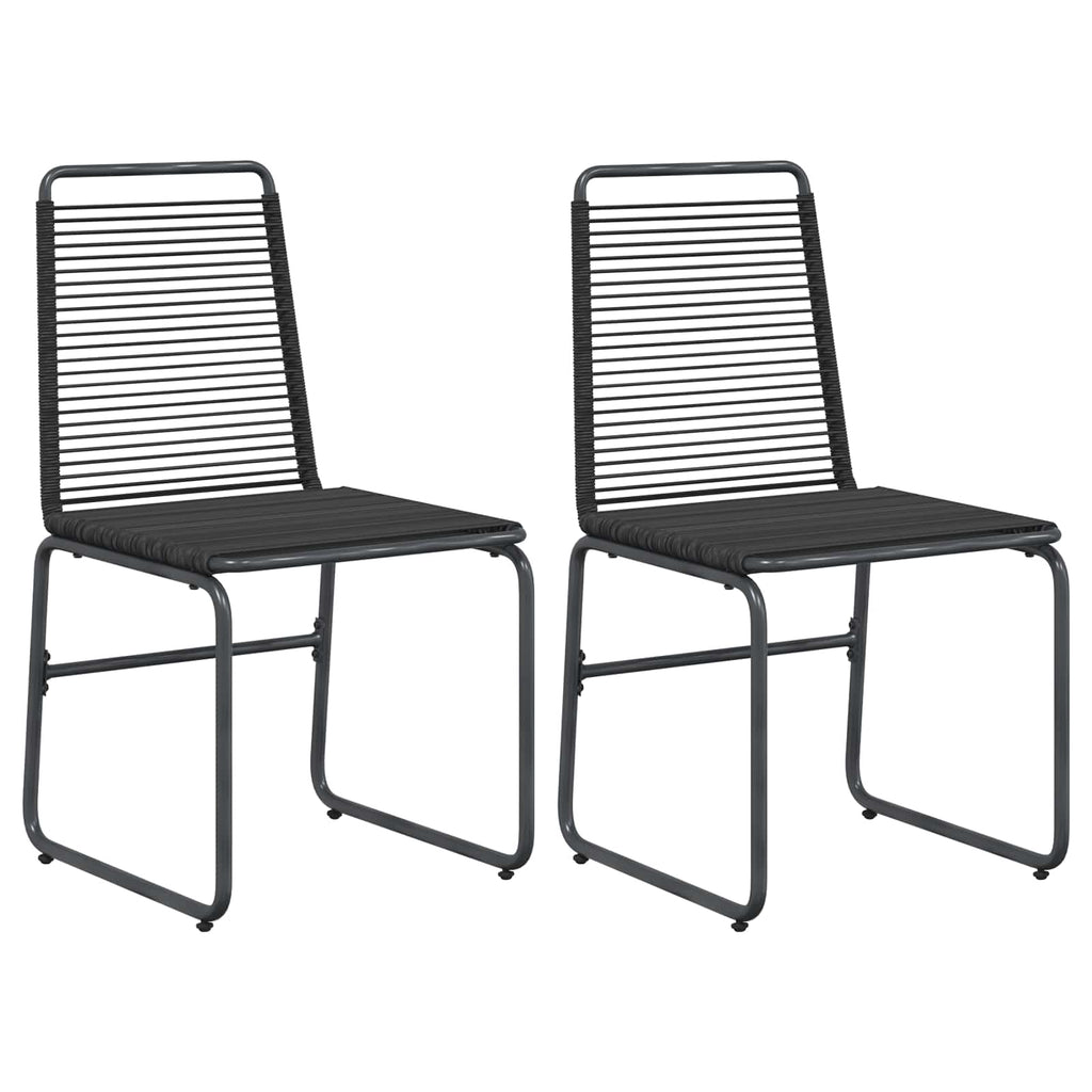 Gartenstühle 2 pcs Schwarz 48 x 55 x 89,5 cm Rattan