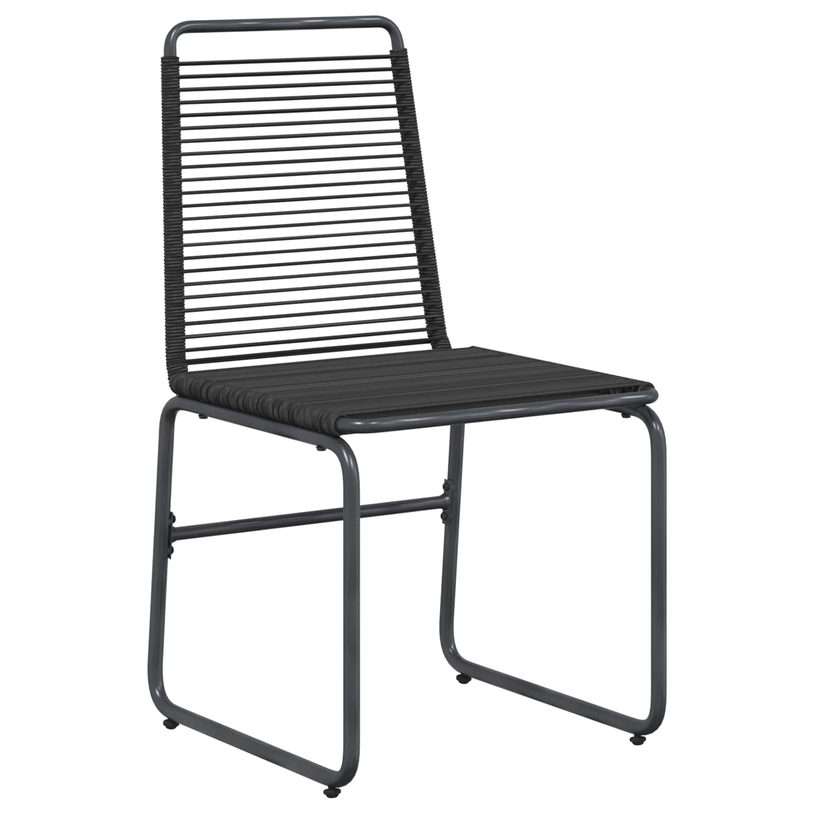 Gartenstühle 2 pcs Schwarz 48 x 55 x 89,5 cm Rattan