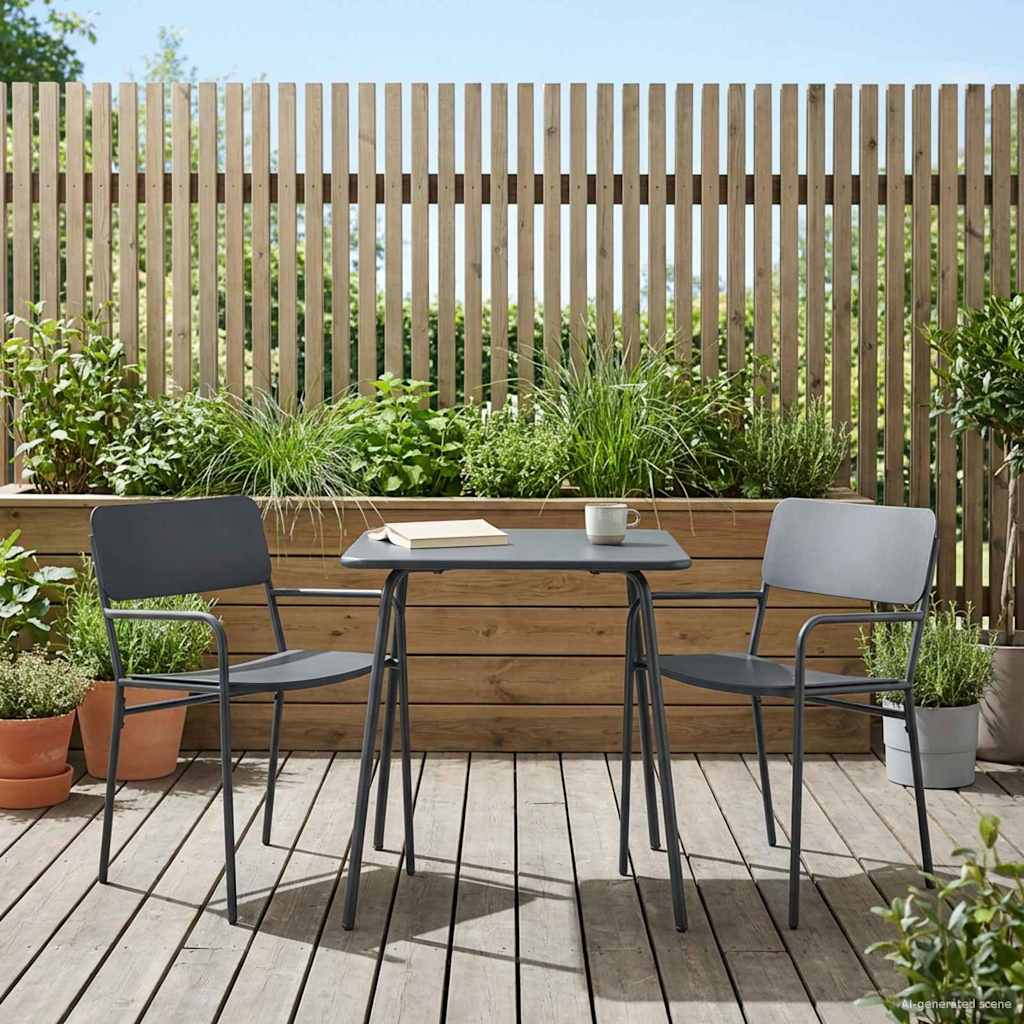 Gartenstühle 2 pcs Anthrazit 51 x 55 x 81 cm Stahl