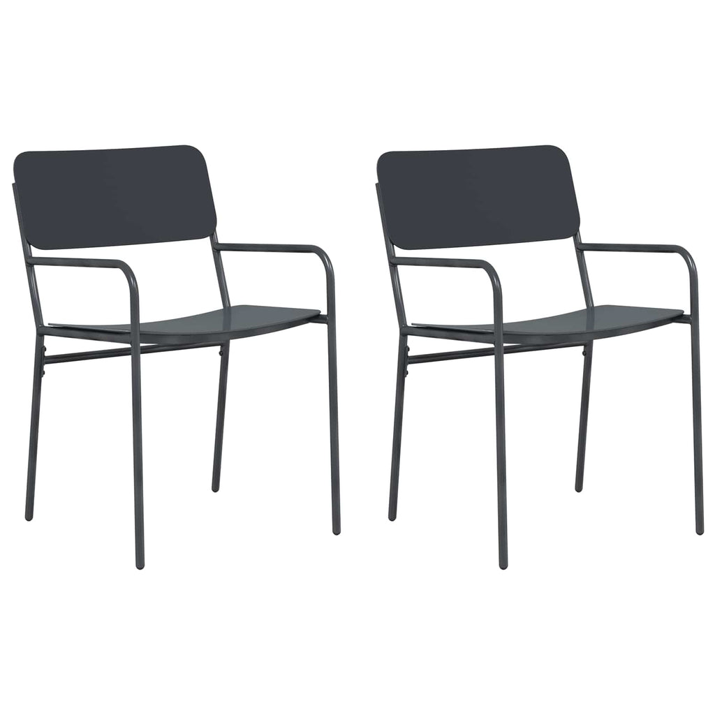 Gartenstühle 2 pcs Anthrazit 51 x 55 x 81 cm Stahl