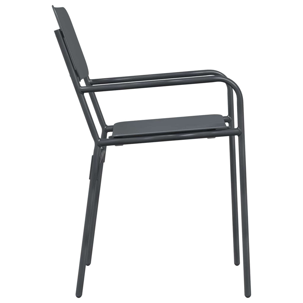 Gartenstühle 2 pcs Anthrazit 51 x 55 x 81 cm Stahl