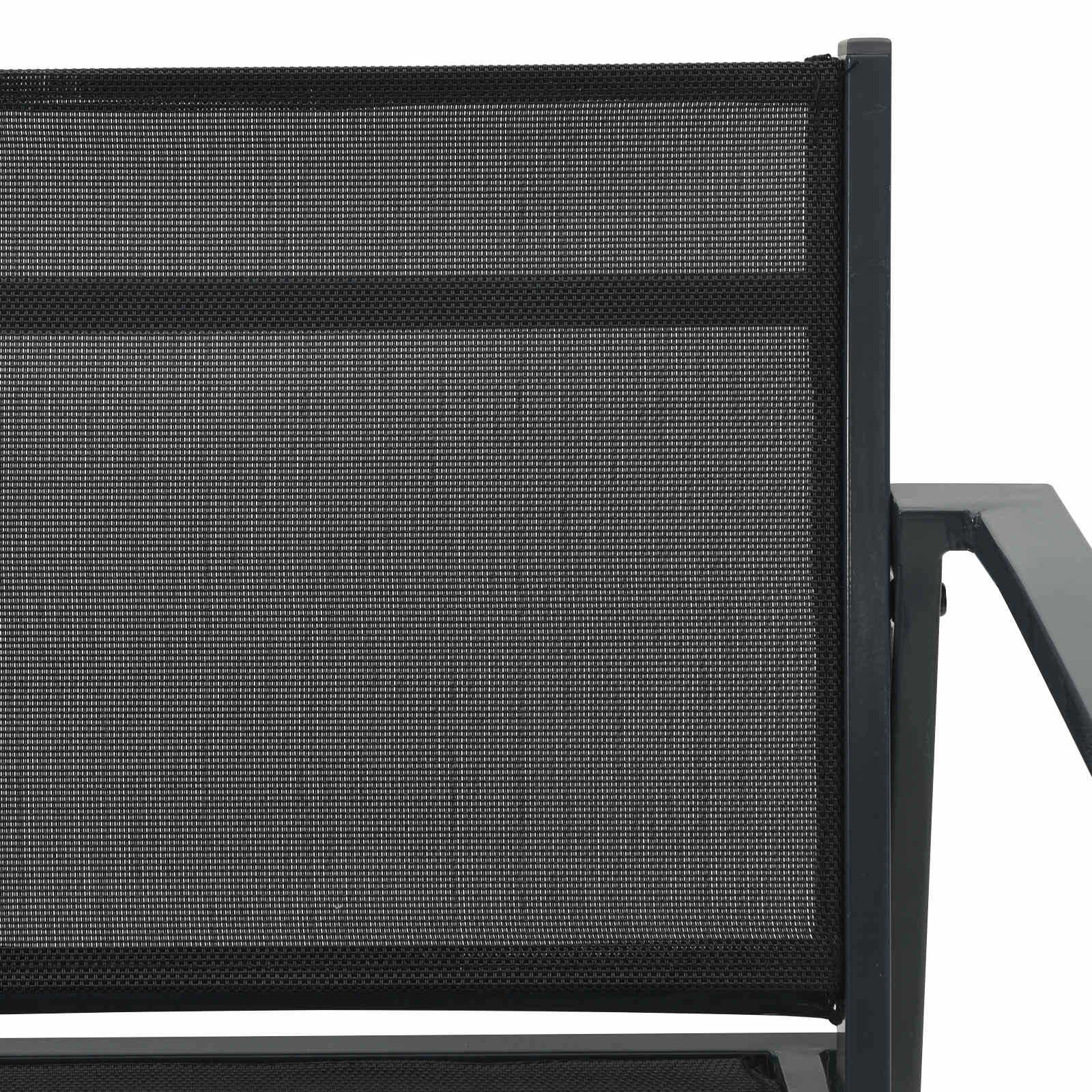 Gartenstühle 2 pcs Schwarz und Anthrazit 53,5 x 59 x 77 cm