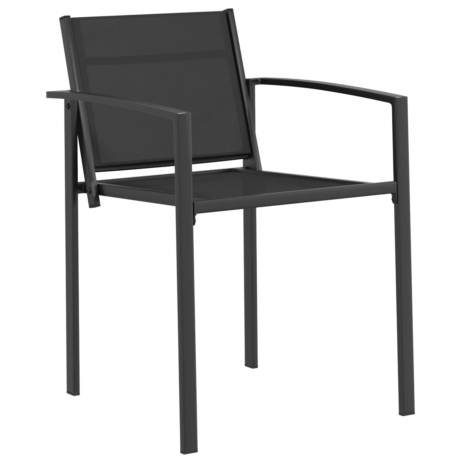 Gartenstühle 2 pcs Schwarz und Anthrazit 53,5 x 59 x 77 cm