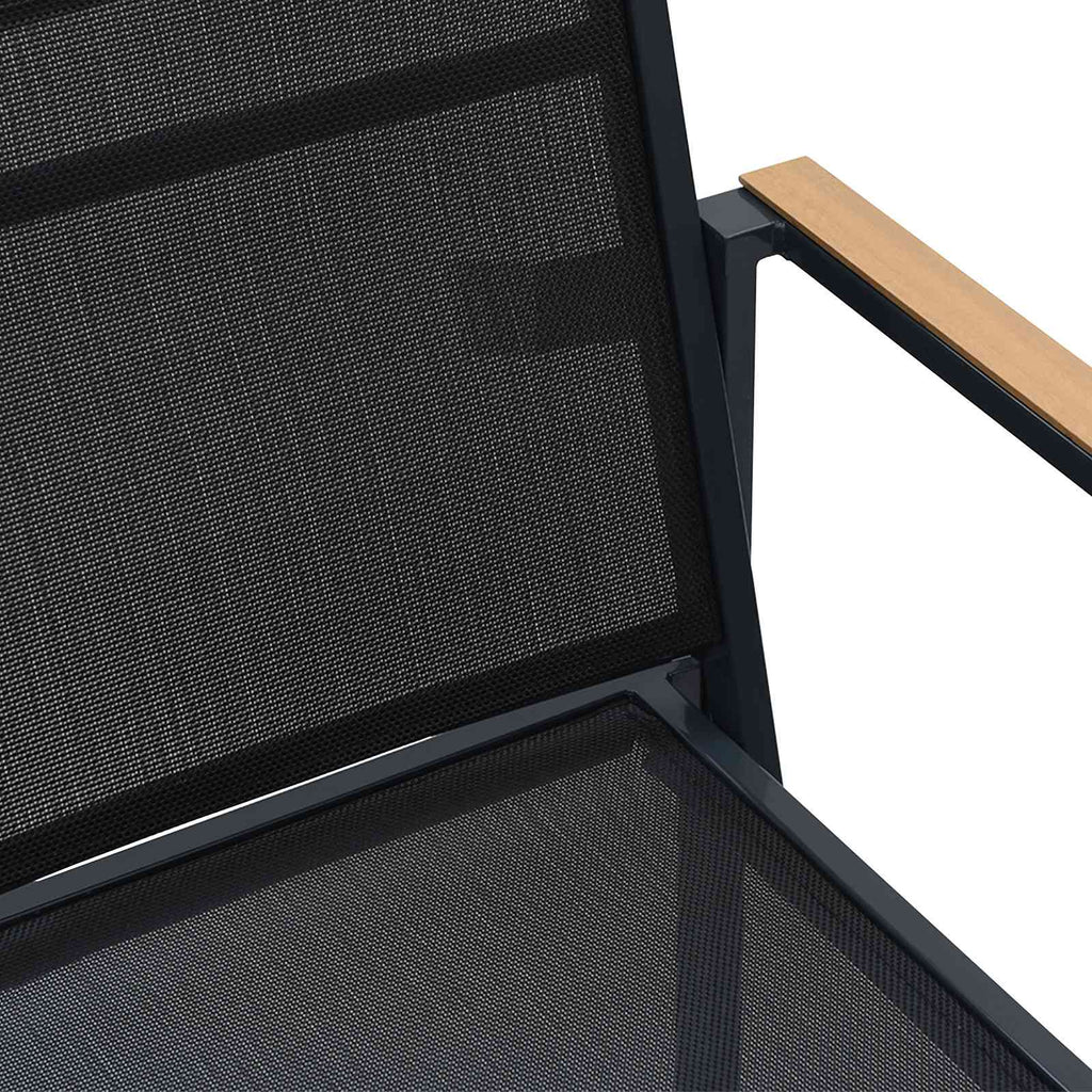 Gartenstühle 2 pcs Schwarz und Anthrazit 53,5 x 59 x 77 cm