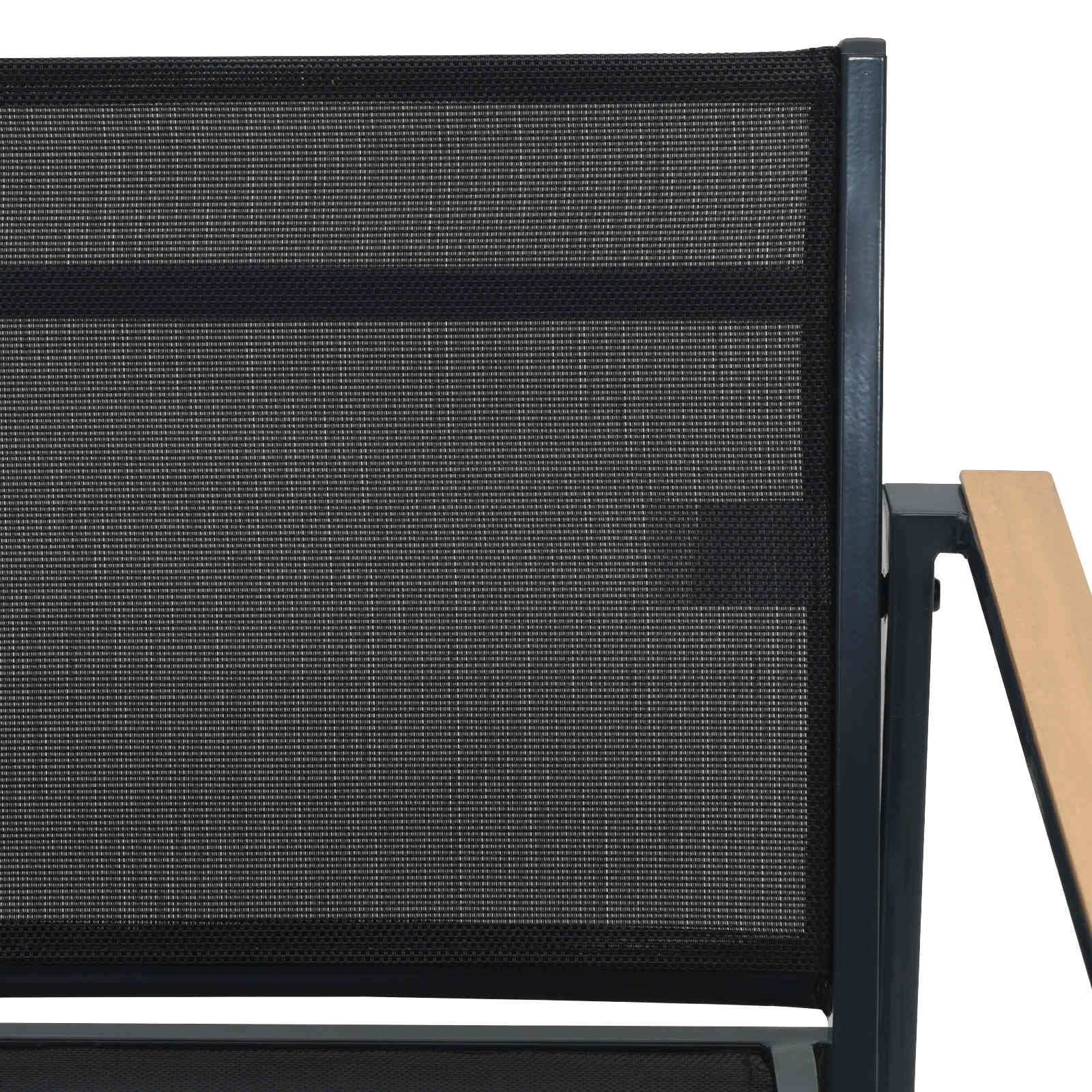 Gartenstühle 2 pcs Schwarz und Anthrazit 53,5 x 59 x 77 cm