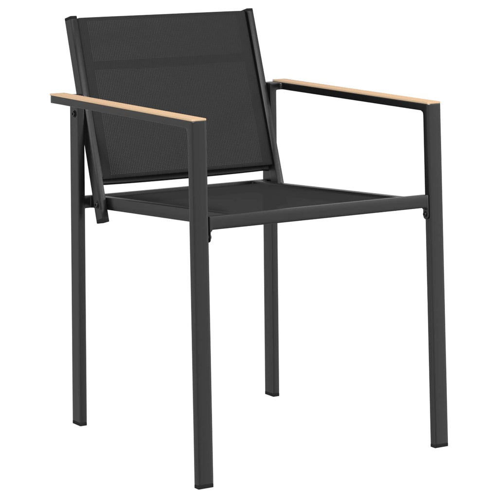 Gartenstühle 2 pcs Schwarz und Anthrazit 53,5 x 59 x 77 cm