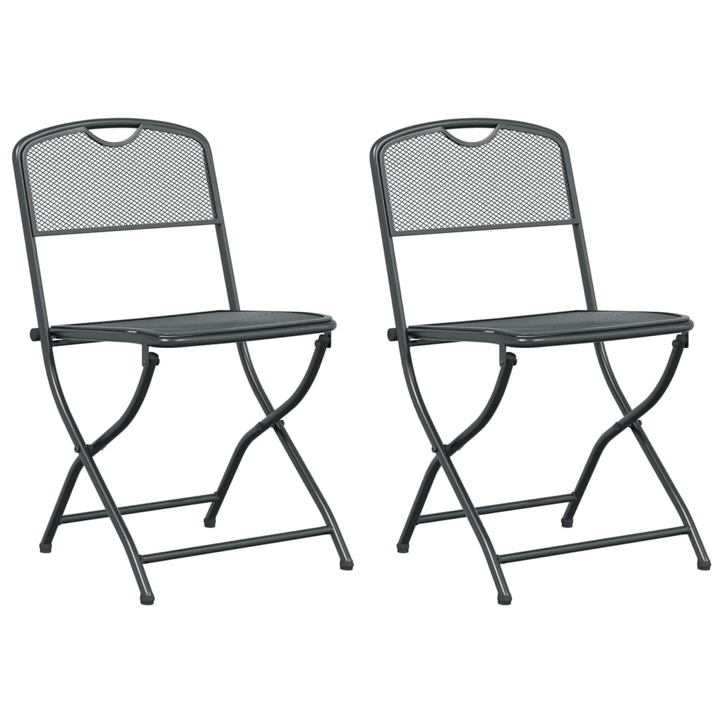 Gartenstühle 2 pcs Anthrazit 52,5 x 46 x 82 cm Eisen