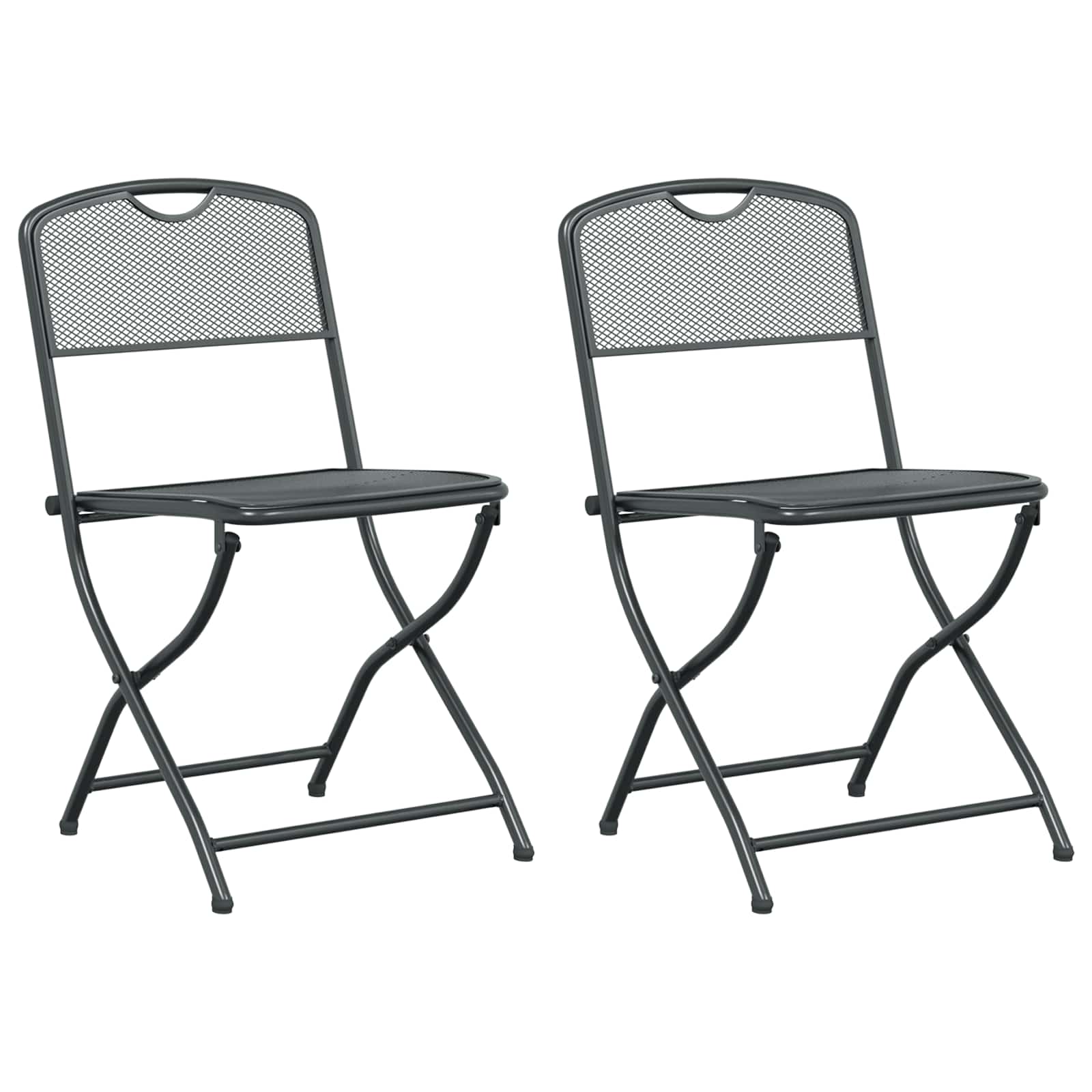 Gartenstühle 2 pcs Anthrazit 52,5 x 46 x 82 cm Eisen