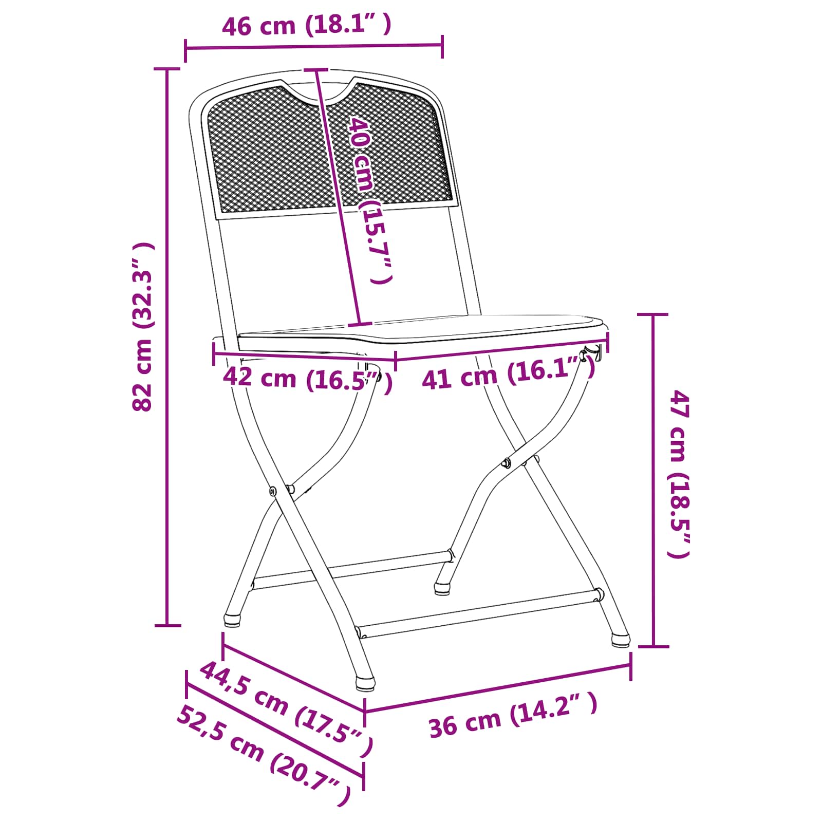 Gartenstühle 2 pcs Anthrazit 52,5 x 46 x 82 cm Eisen