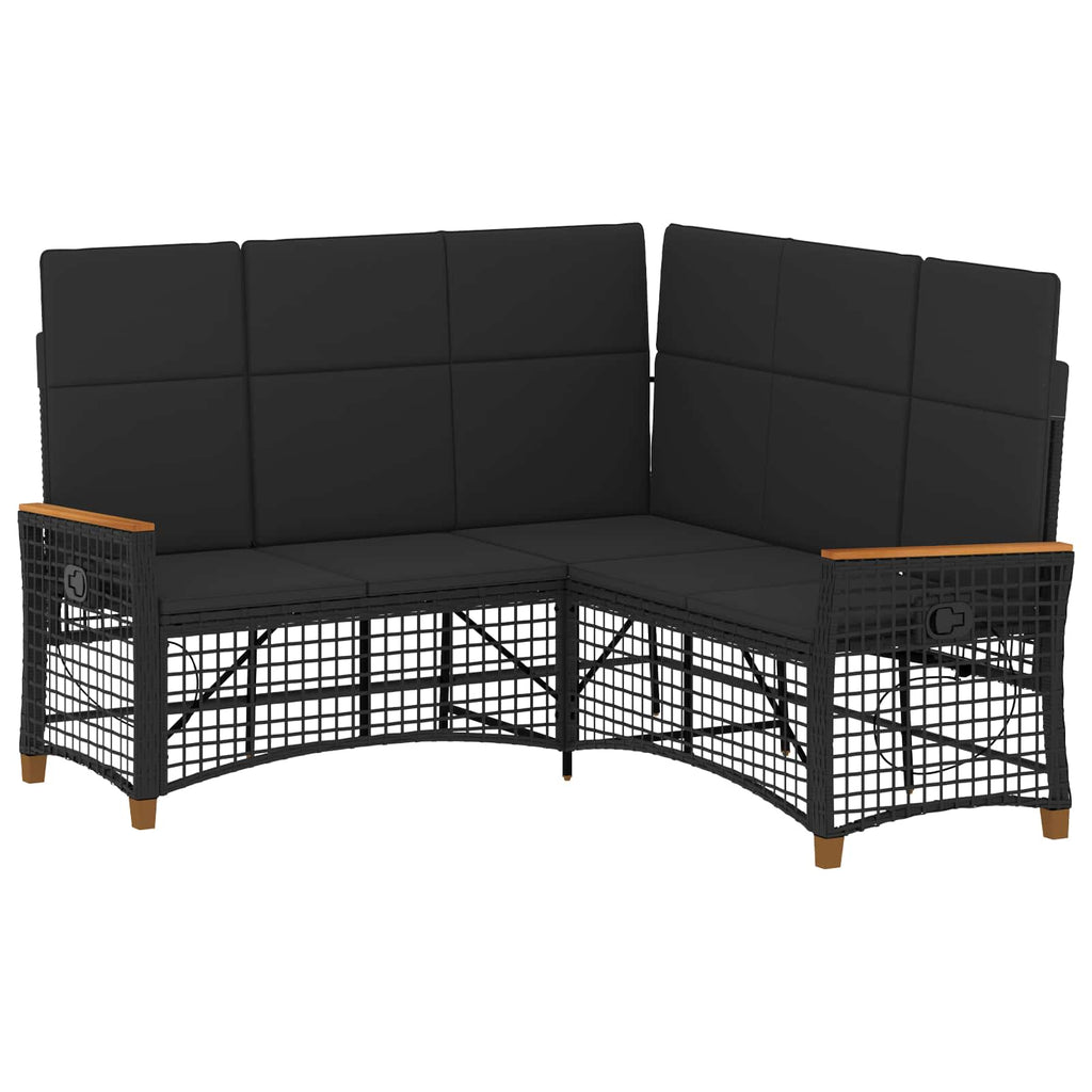 Garten Liegesofa Set Verstellbar Schwarz 164 x 164 x 112 cm