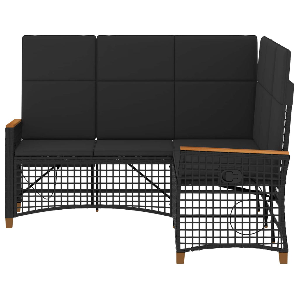 Garten Liegesofa Set Verstellbar Schwarz 164 x 164 x 112 cm