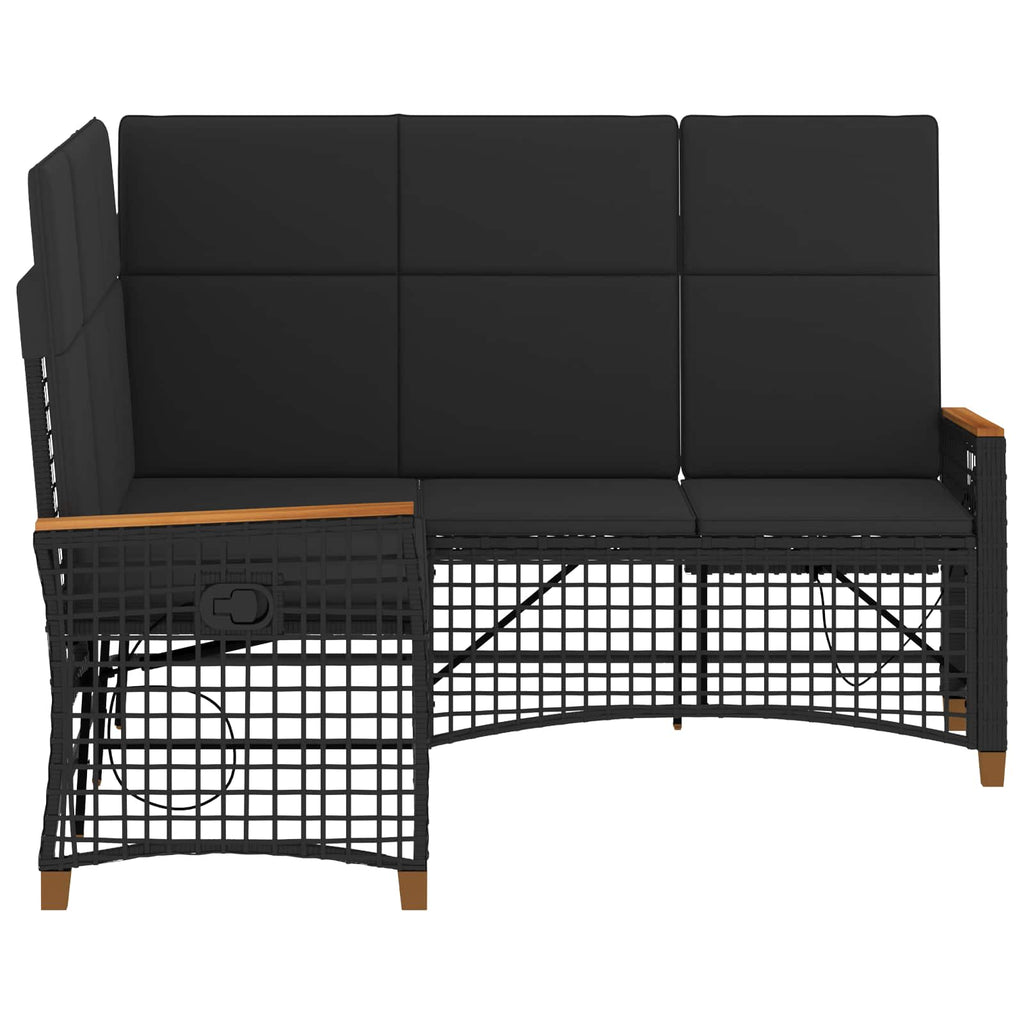 Garten Liegesofa Set Verstellbar Schwarz 164 x 164 x 112 cm