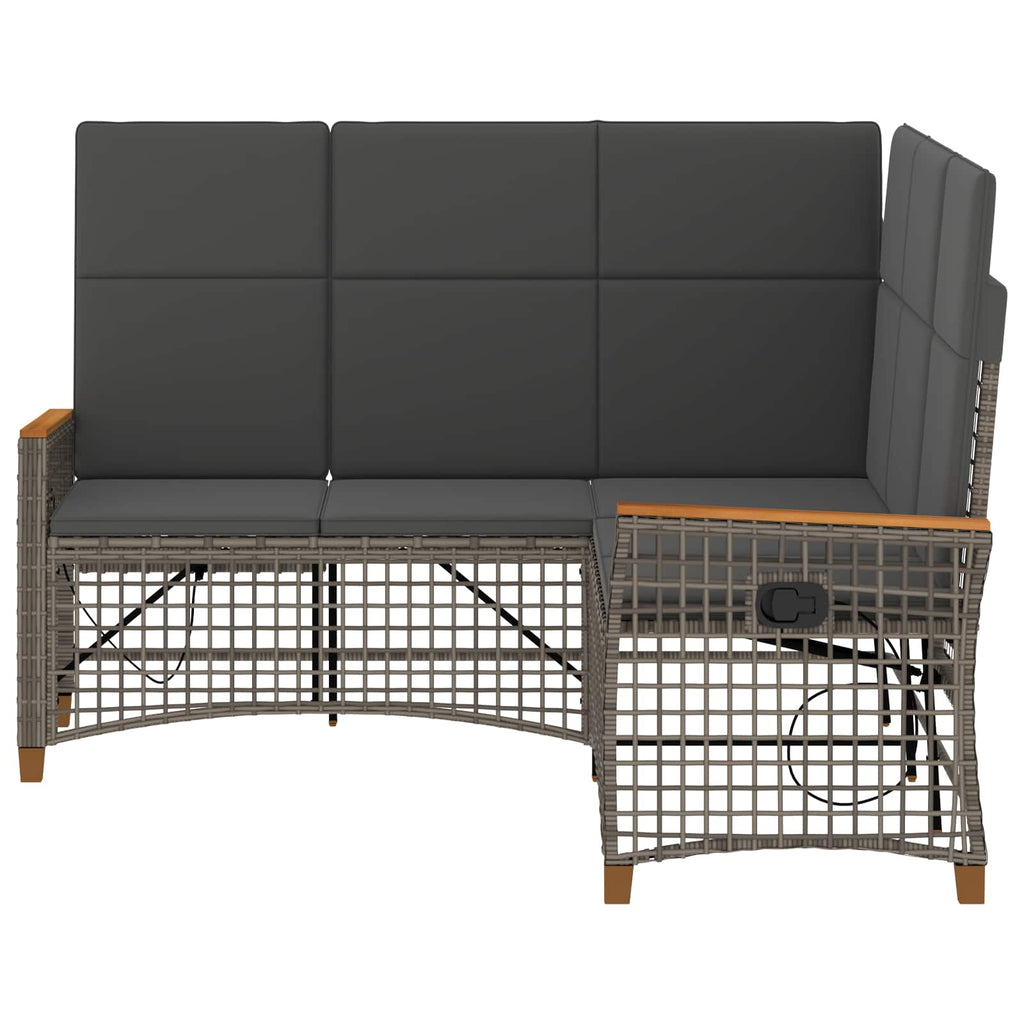 Garten Liegesofa Set Grau und Dunkelgrau 164 x 164 x 112 cm