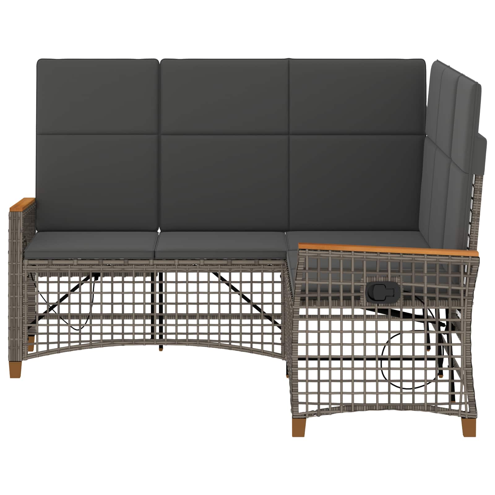 Garten Liegesofa Set Grau und Dunkelgrau 164 x 164 x 112 cm