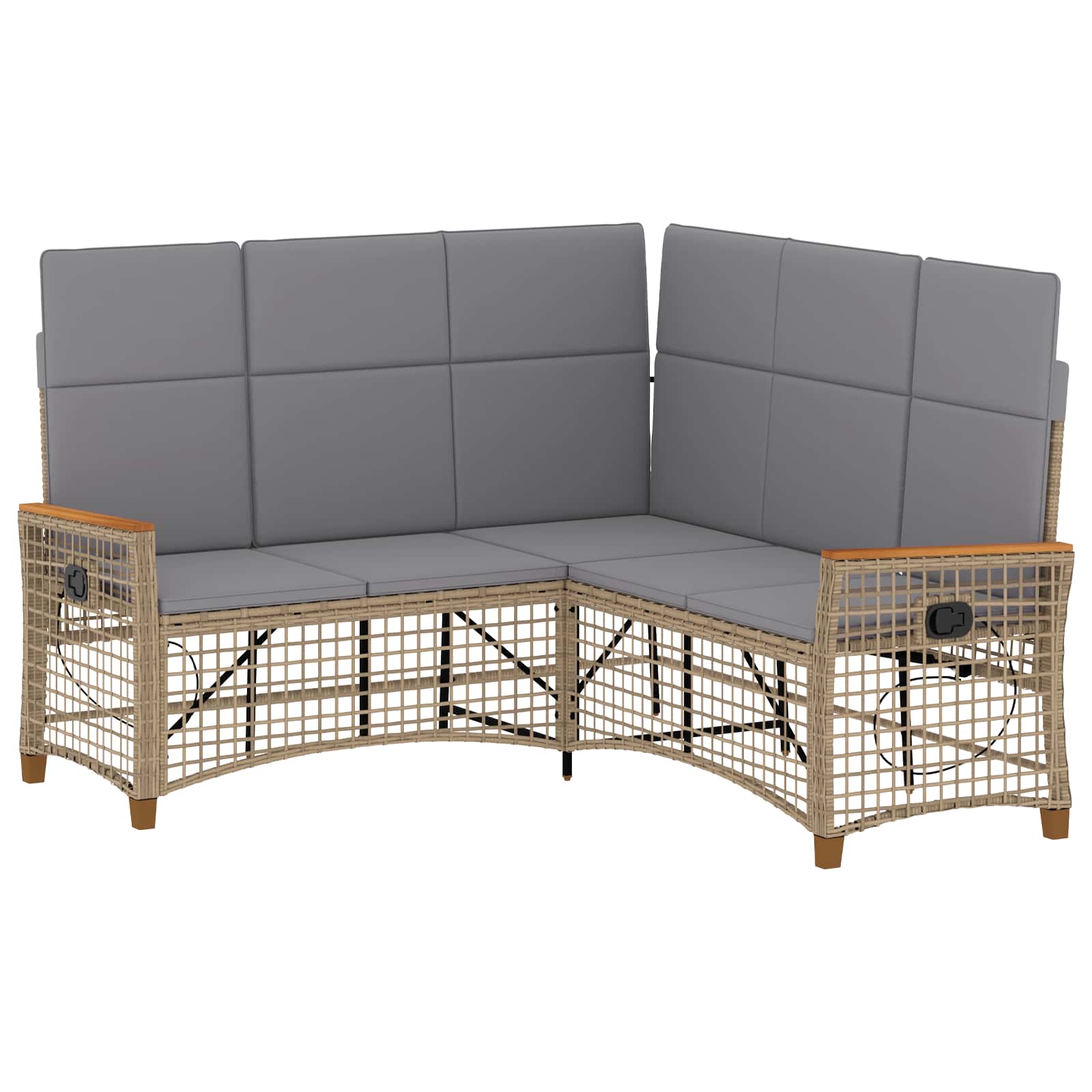 Garten Liegesofa Set Beige und Hellgrau 164 x 164 x 112 cm