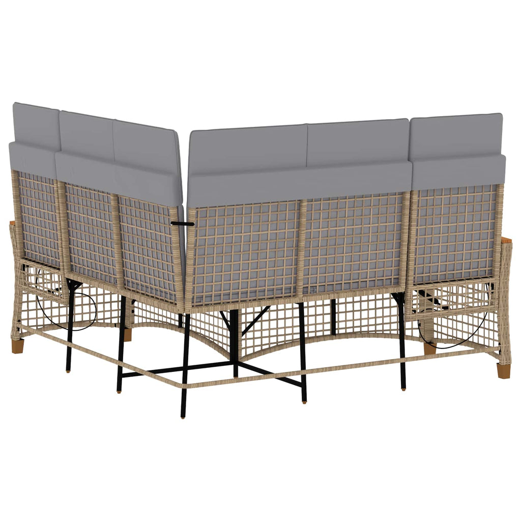 Garten Liegesofa Set Beige und Hellgrau 164 x 164 x 112 cm
