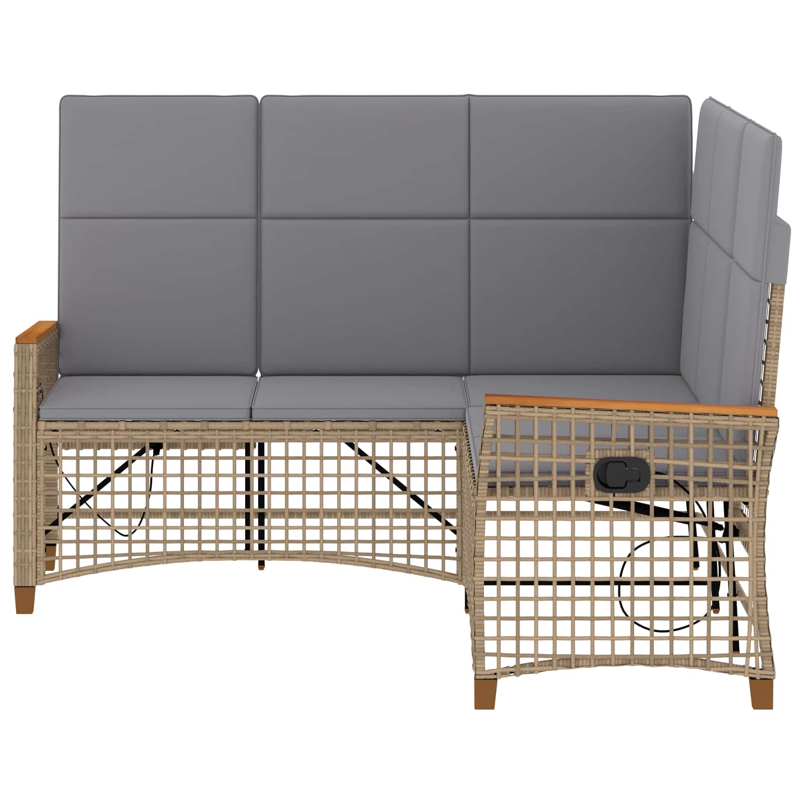 Garten Liegesofa Set Beige und Hellgrau 164 x 164 x 112 cm