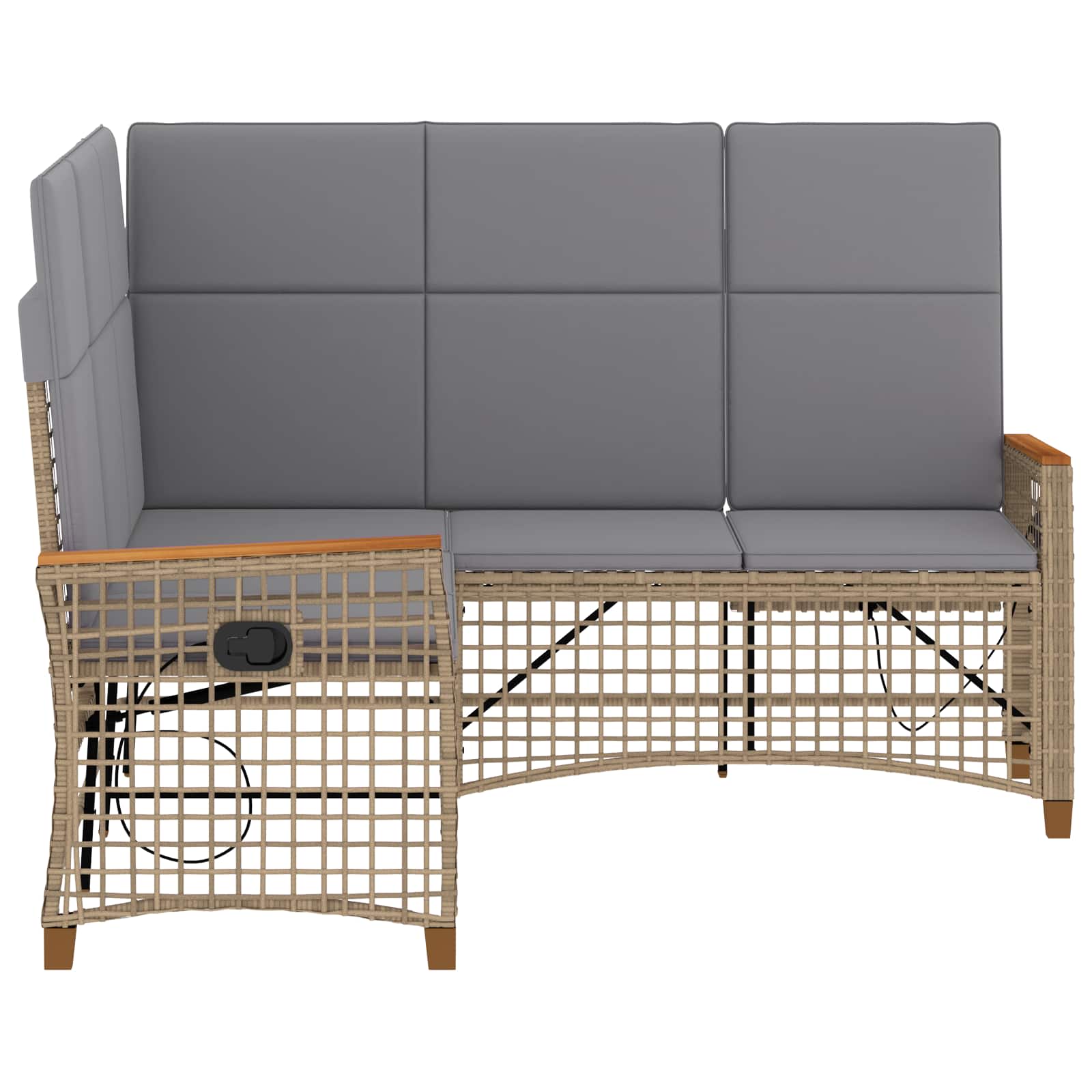 Garten Liegesofa Set Beige und Hellgrau 164 x 164 x 112 cm
